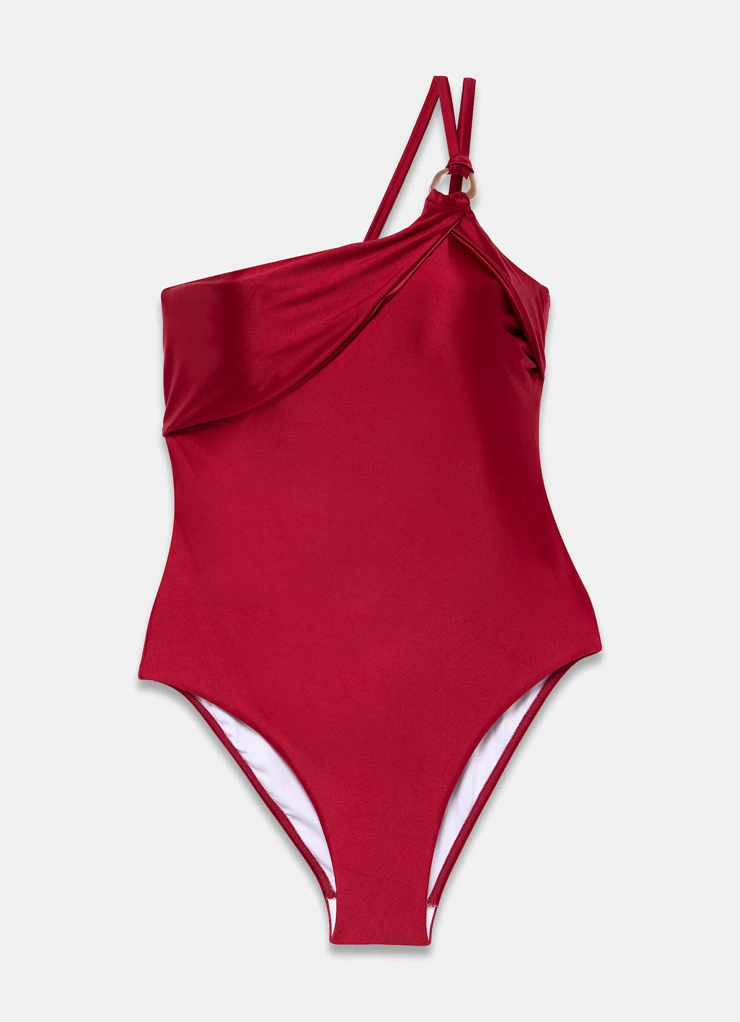 Red One Shoulder Swimsuit - Image 5