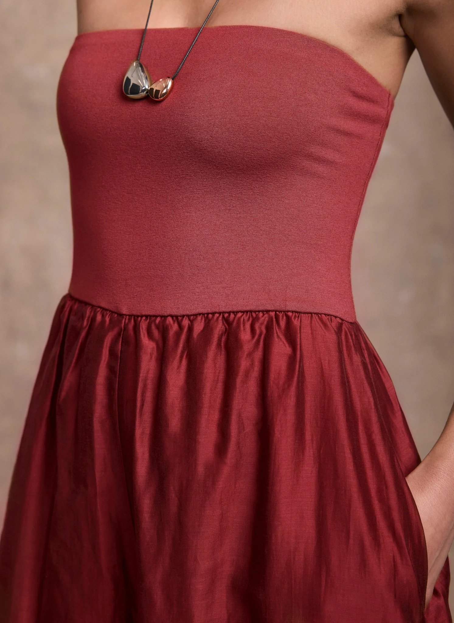 Red Bandeau Balloon Jumpsuit - Image 4