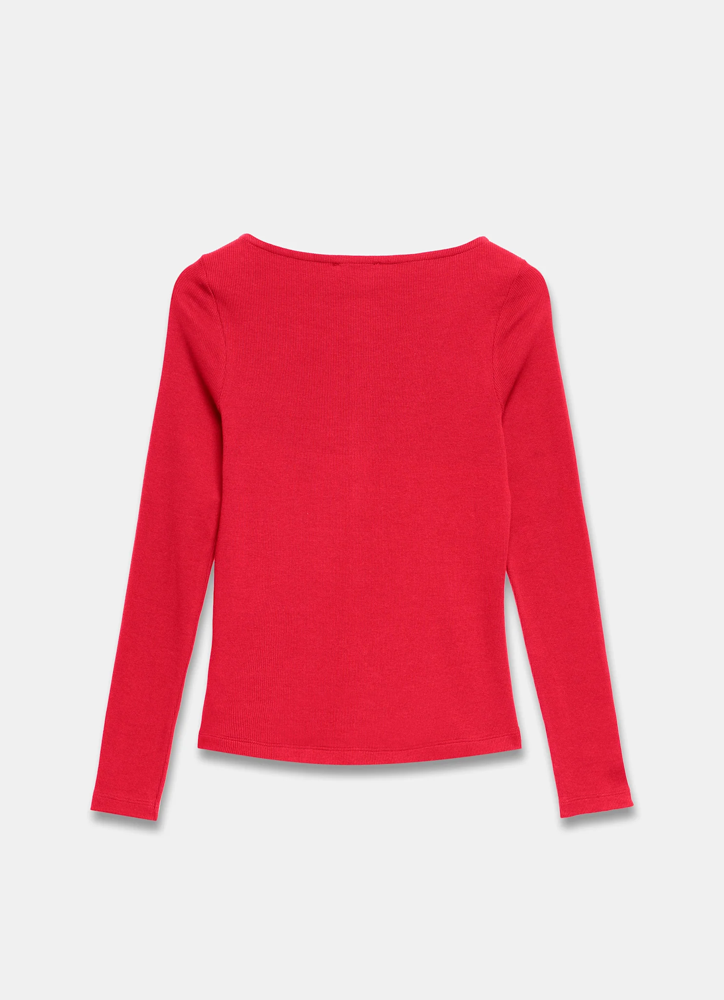 Red Cotton Blend Button Detail Top - Image 7