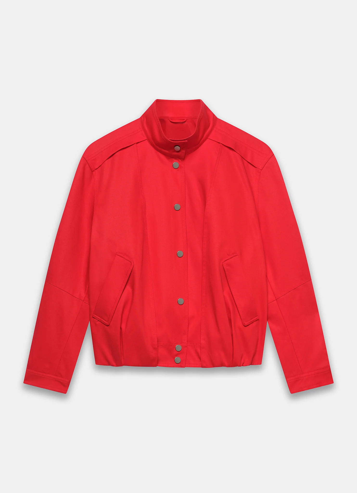 Red Funnel Neck Bomber Jacket - Image 6