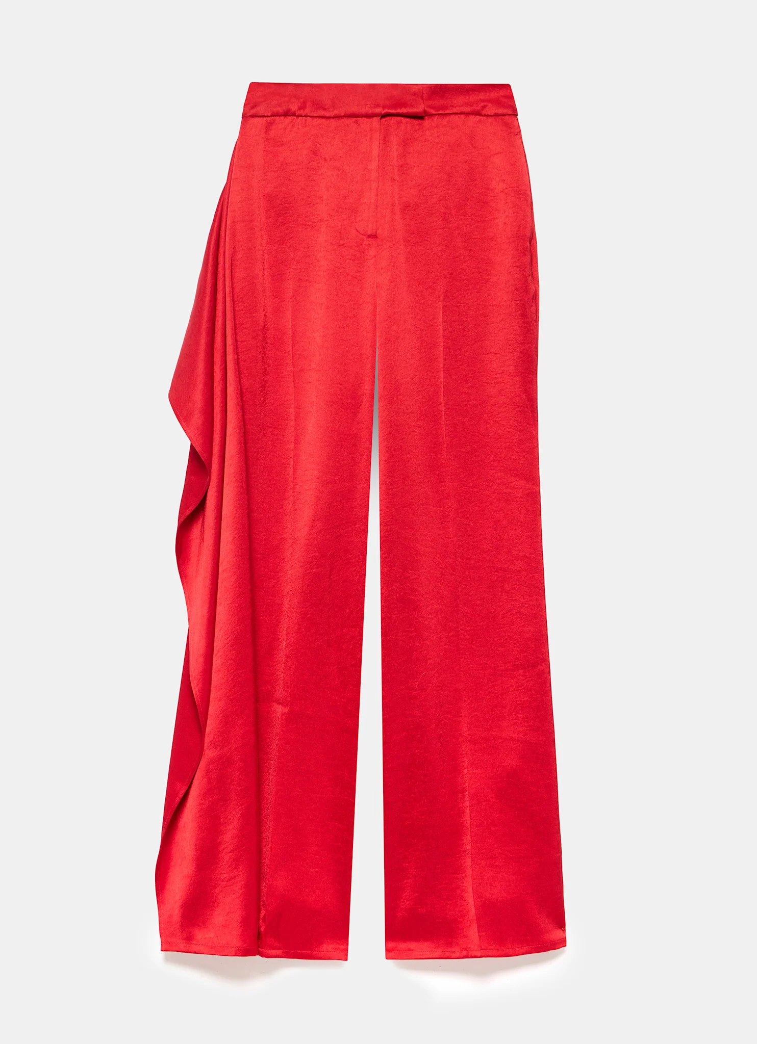 Red Drape Detail Trousers - Image 7