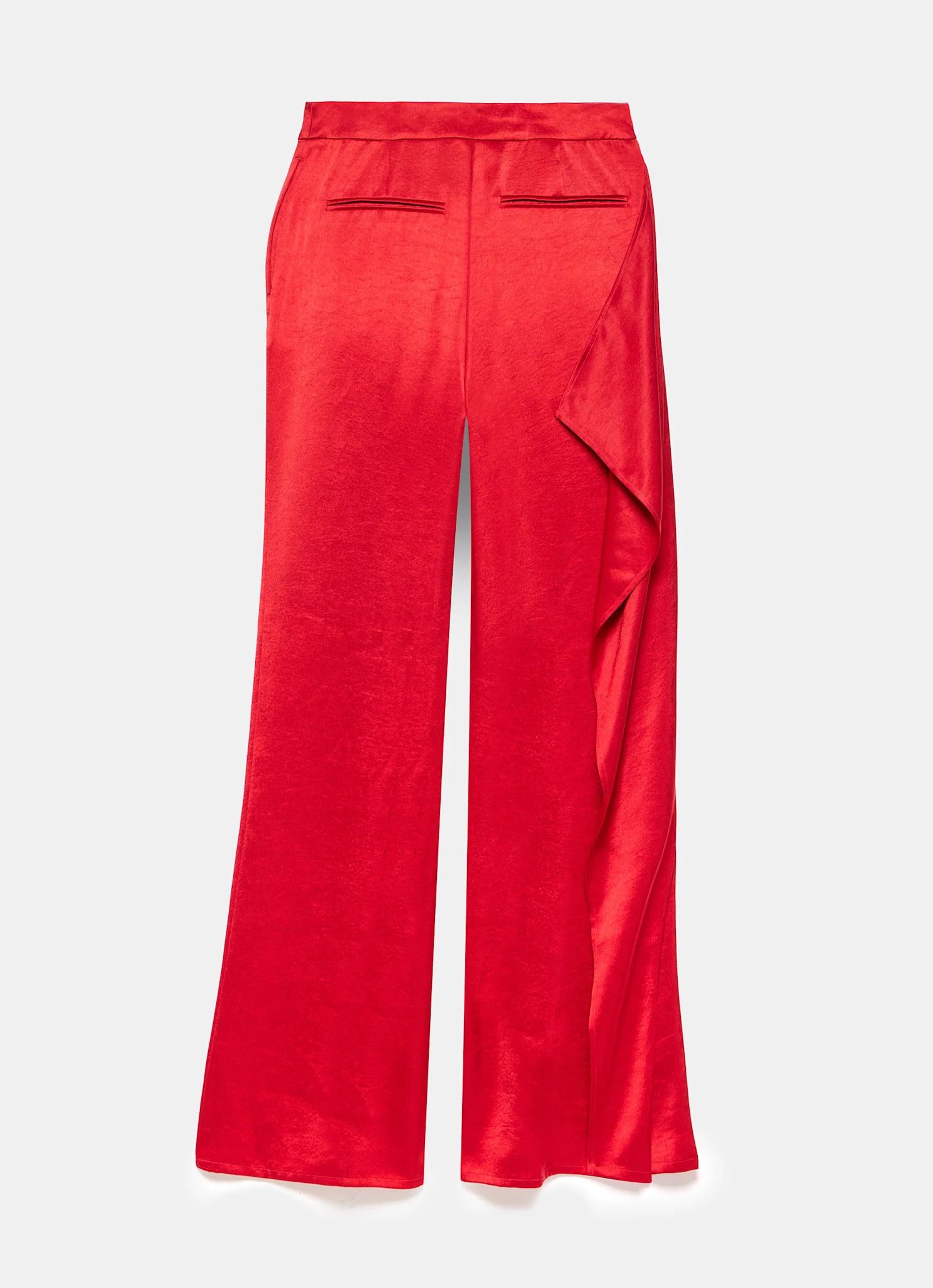 Red Drape Detail Trousers - Image 8