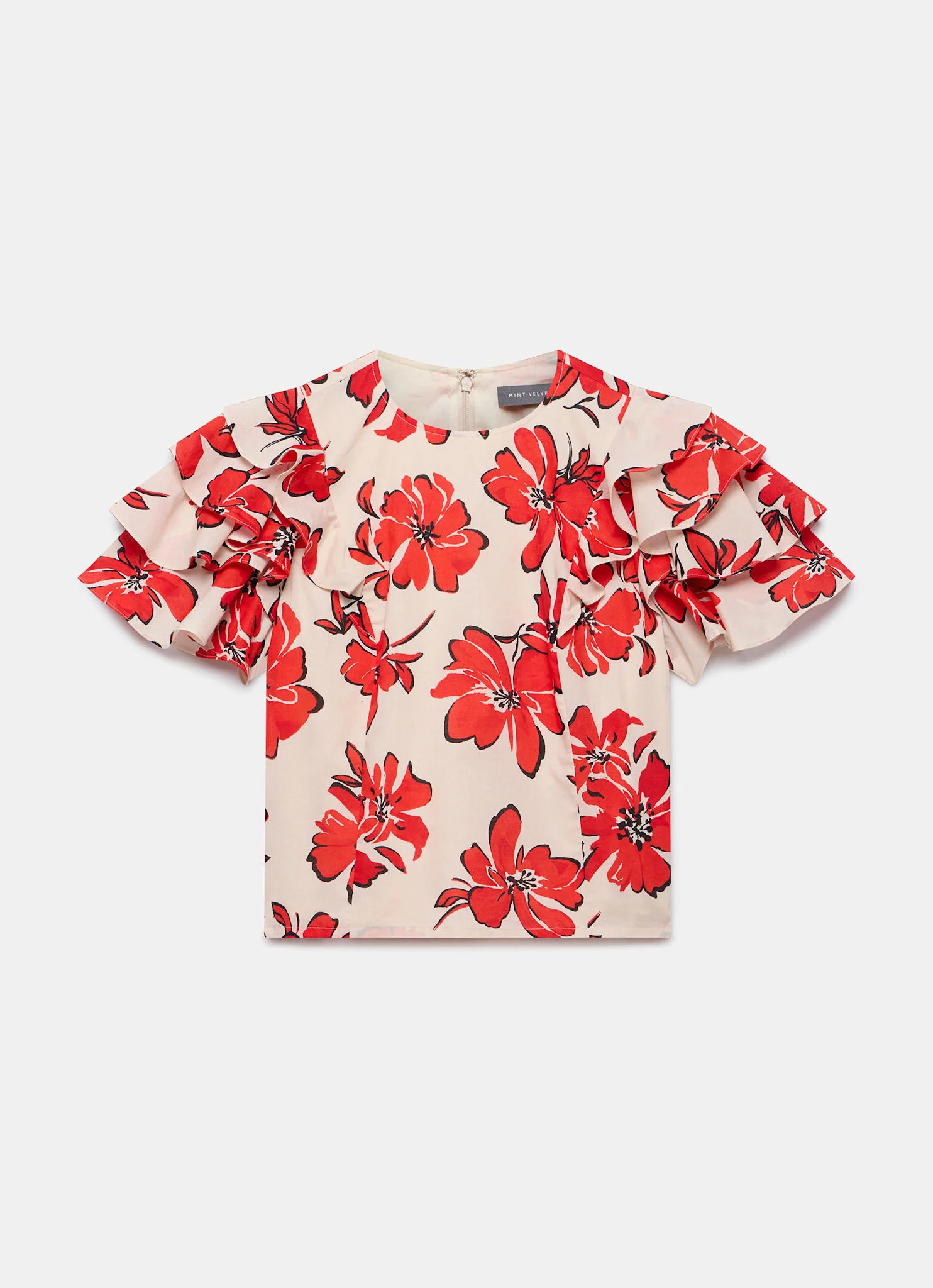 Red Floral Print Top - Image 7