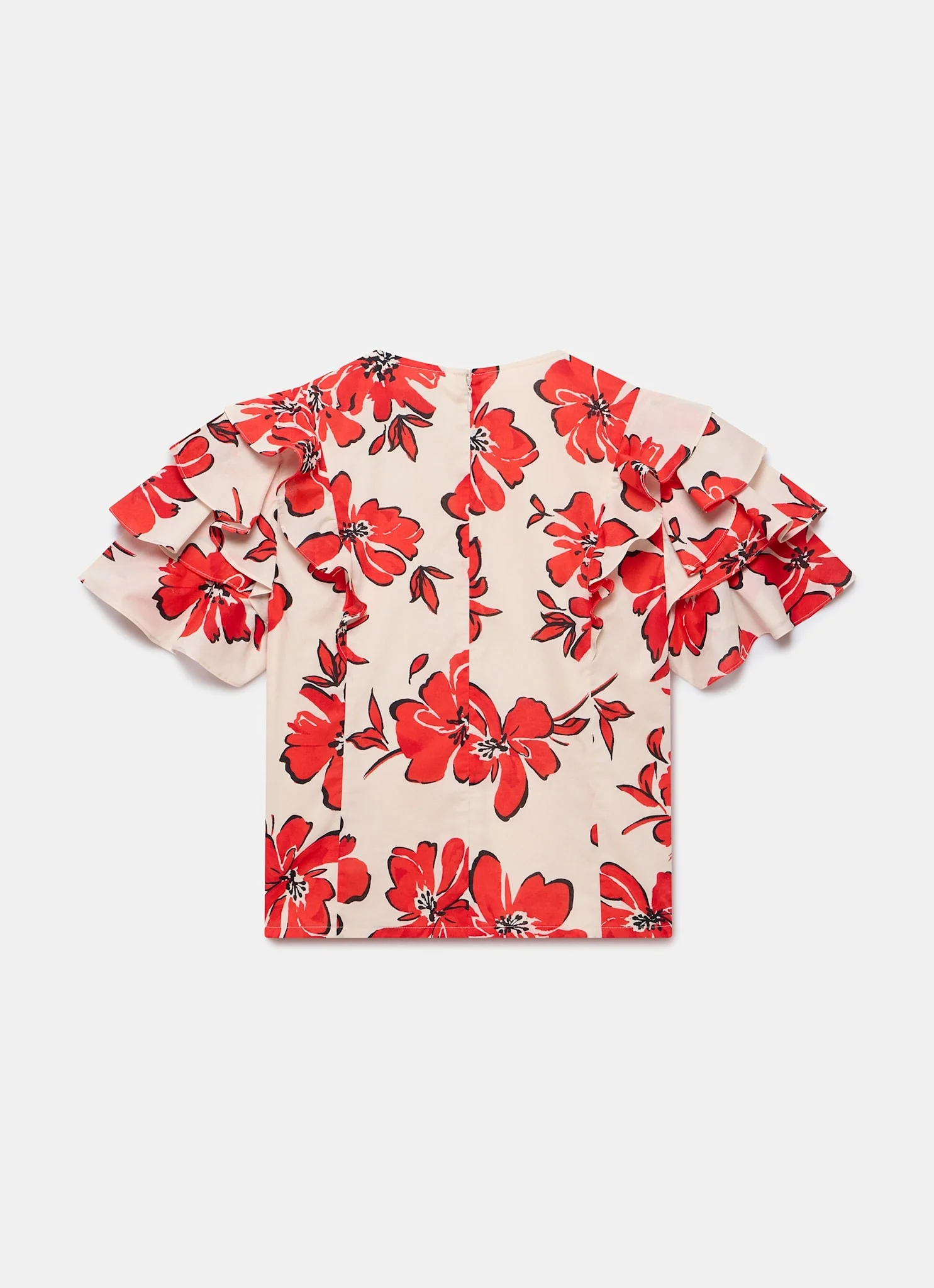 Red Floral Print Top - Image 8