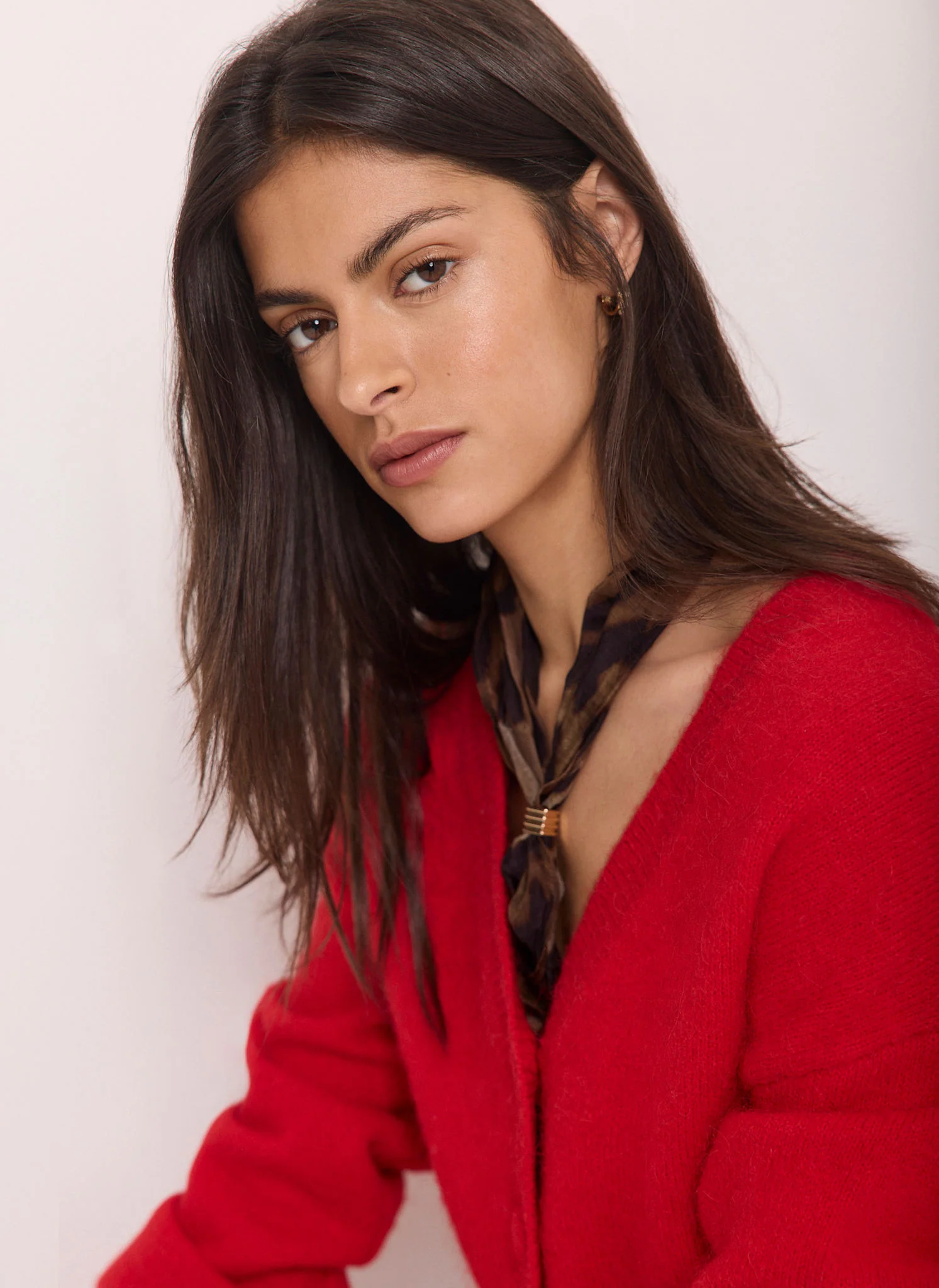 Red Textured Cardigan - Image 6
