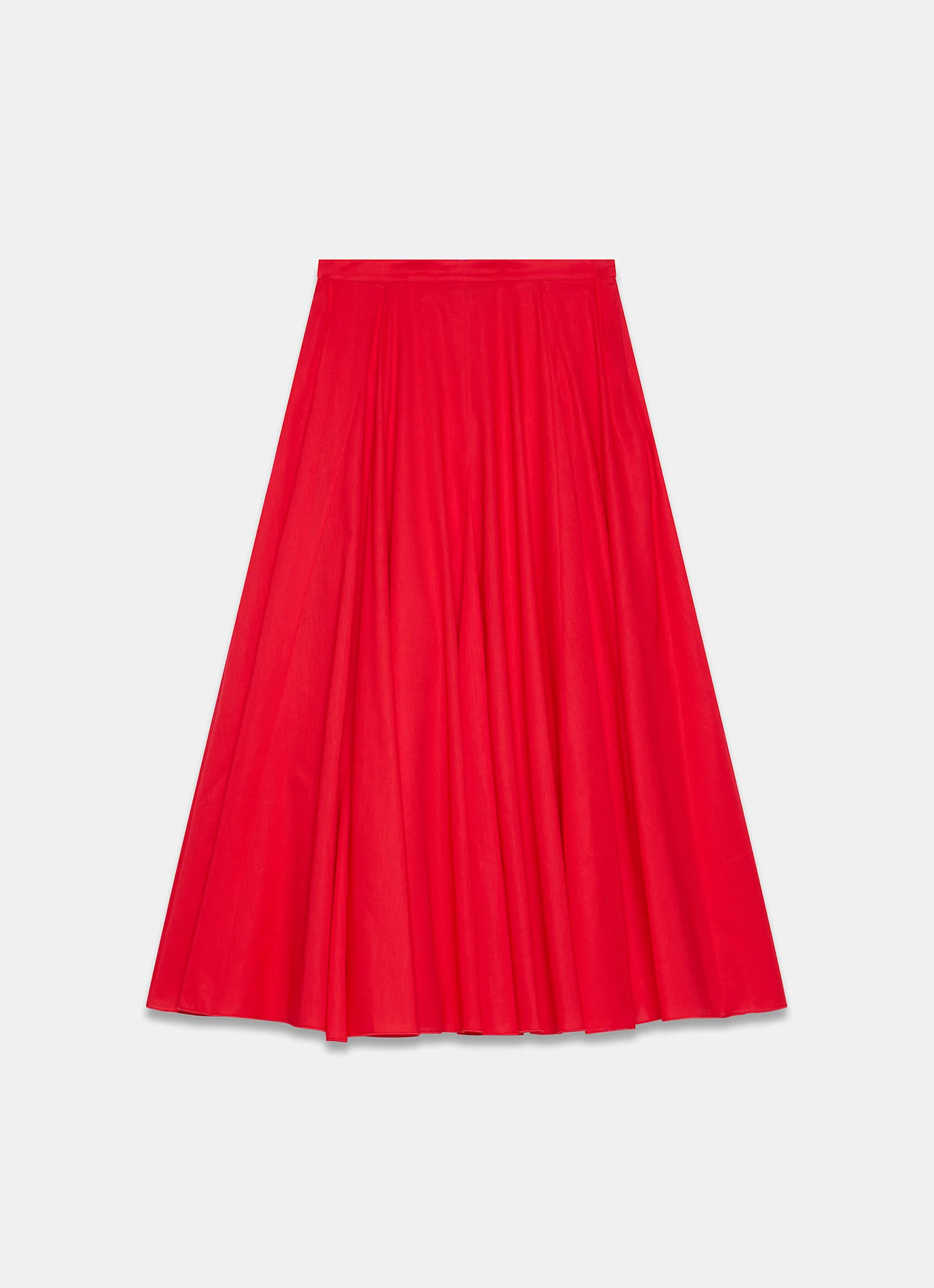 Red Cotton Full Midi Skirt - Image 7