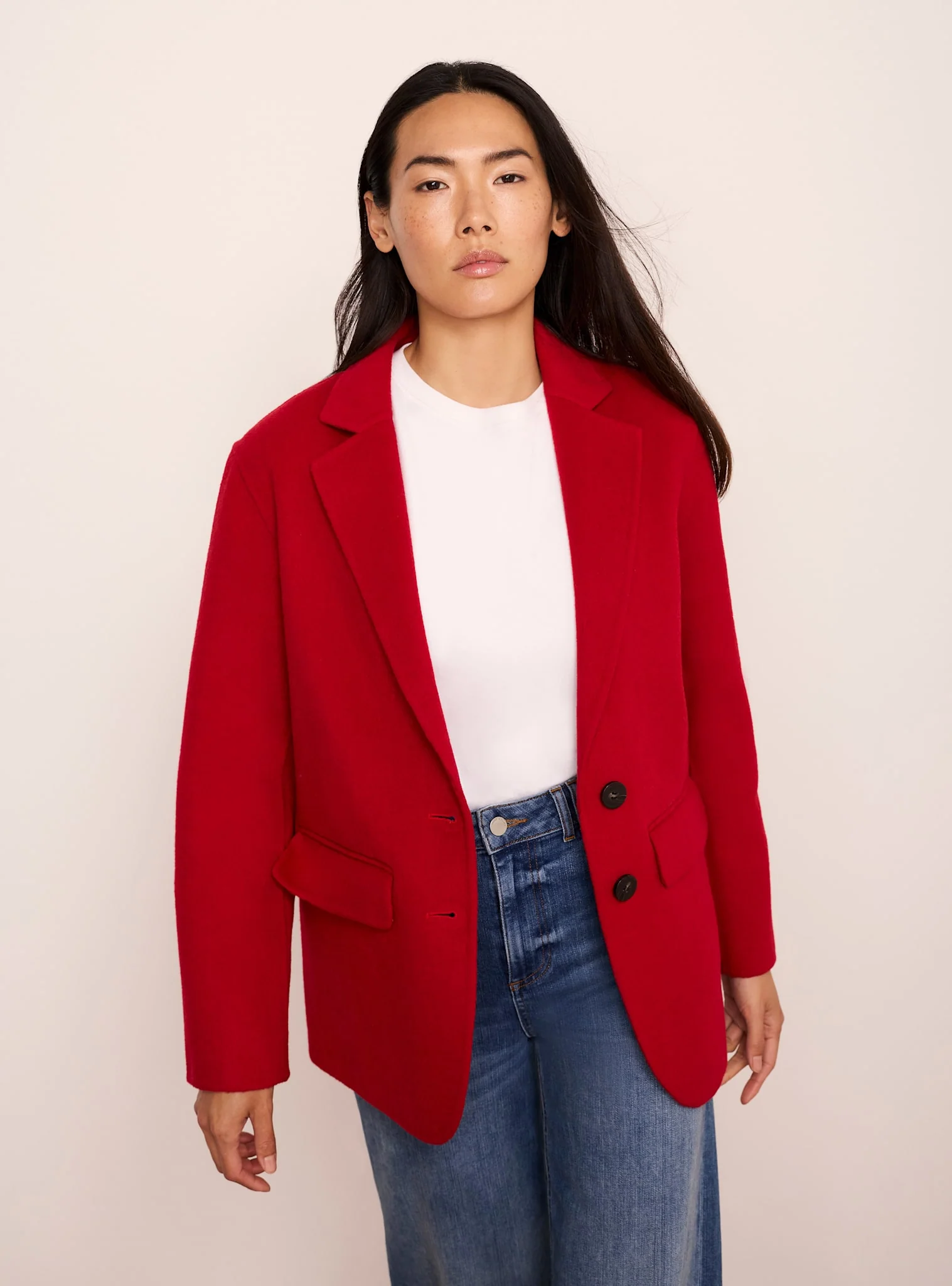 Red Single Breasted Hand Finished Blazer - Image 4