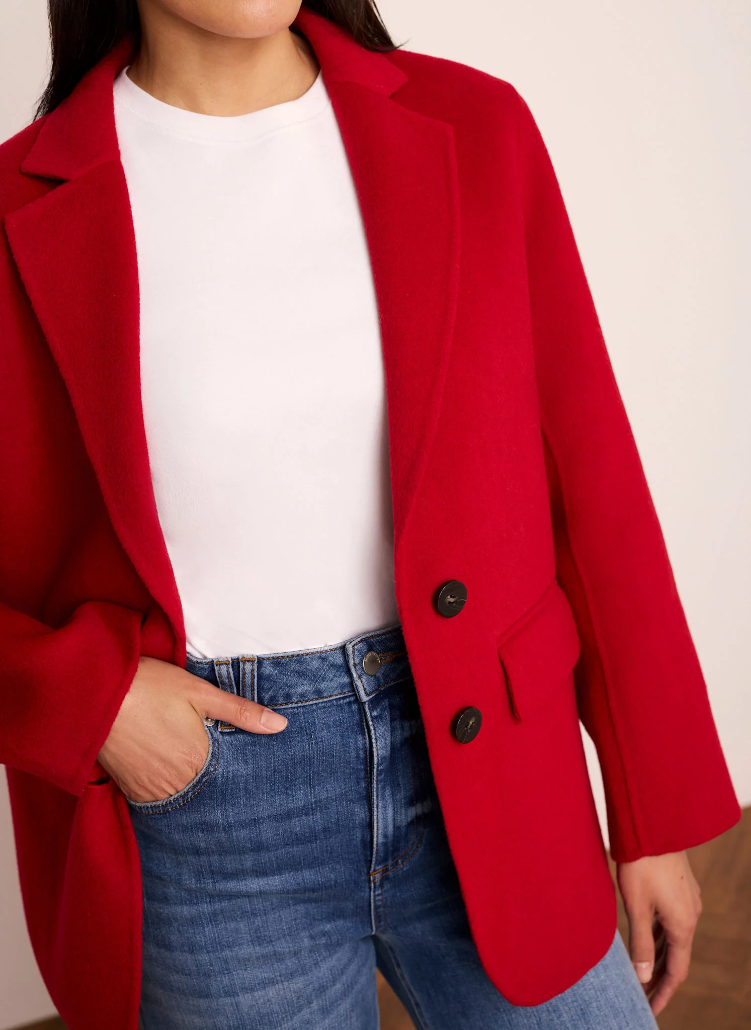 Red Single Breasted Hand Finished Blazer - Image 5