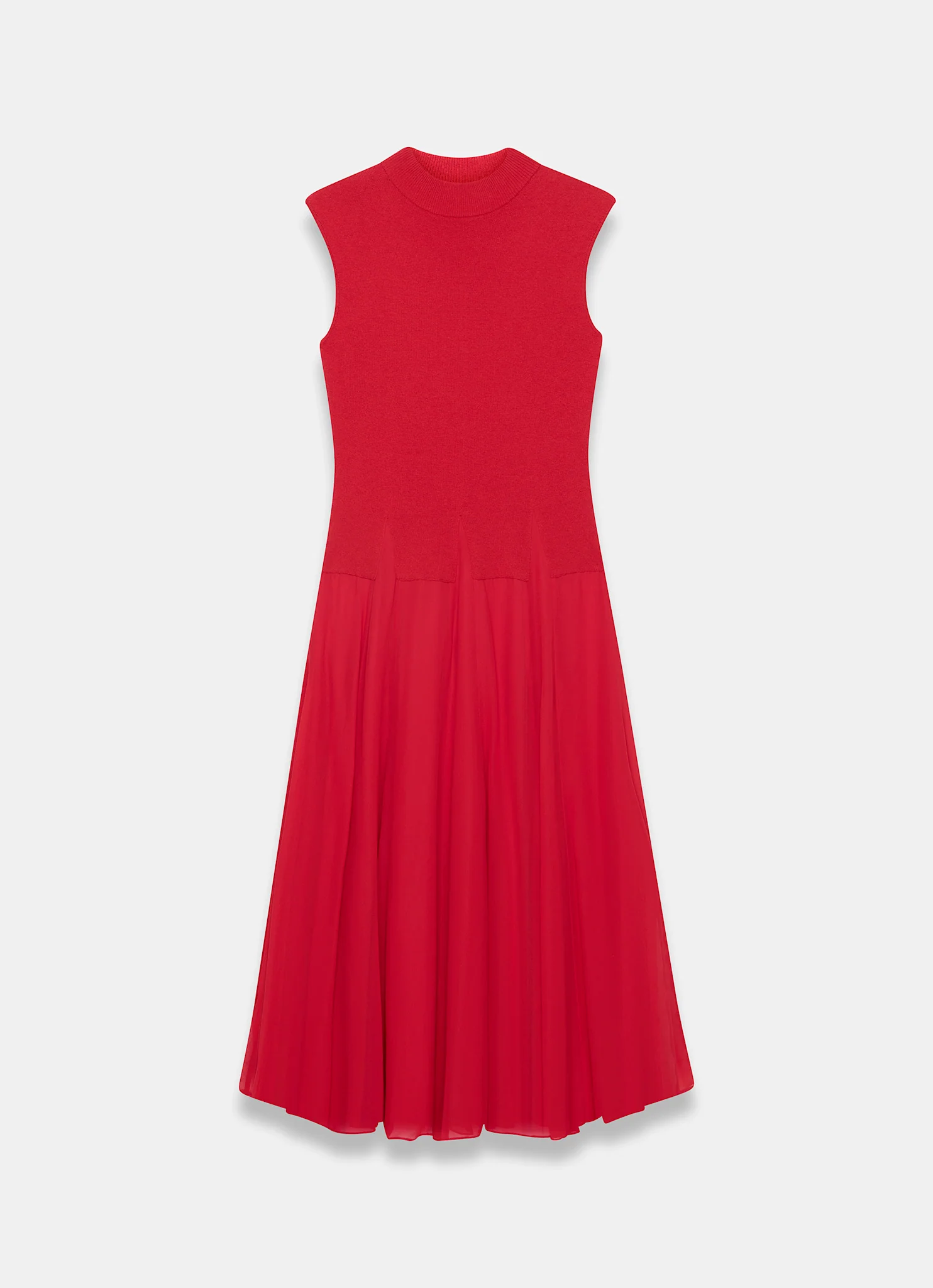 Red Sleeveless Knit Midi Dress - Image 6