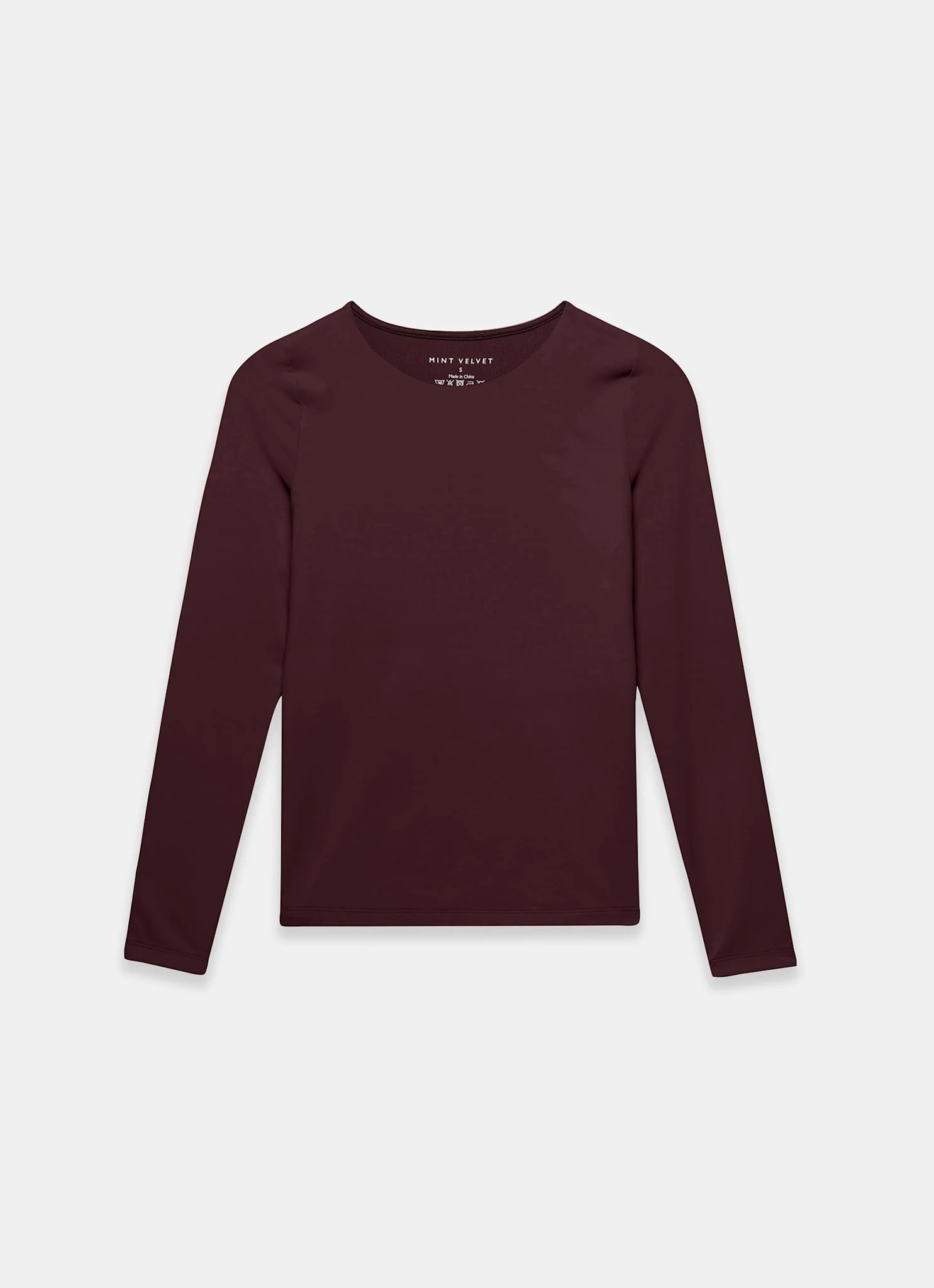 Burgundy Long Sleeve Layering Top - Image 6
