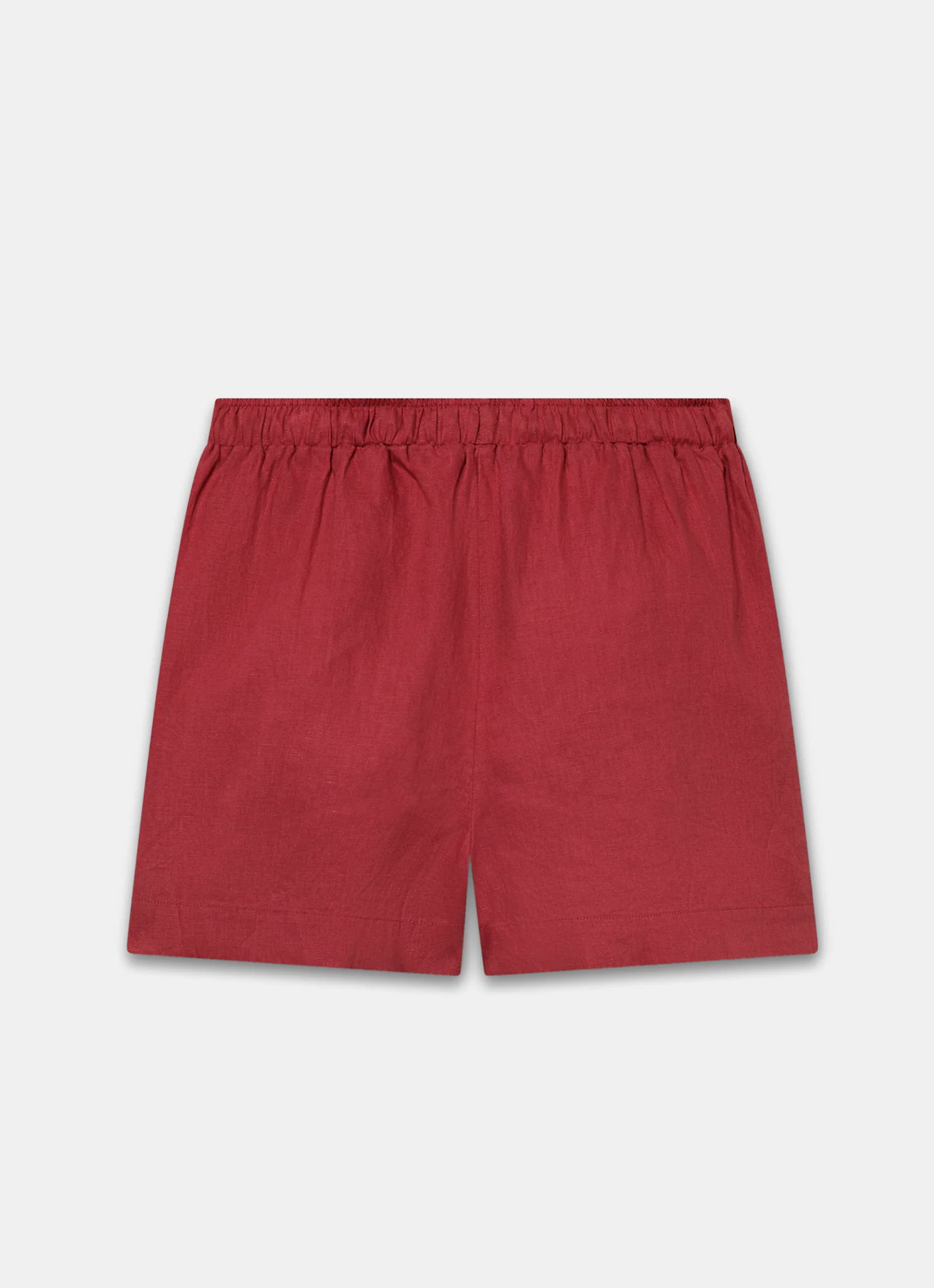 Red Linen Drawstring Shorts - Image 7