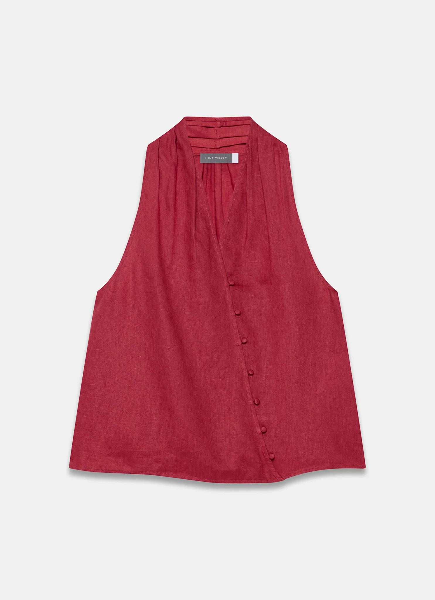 Red Linen Halter Top - Image 7