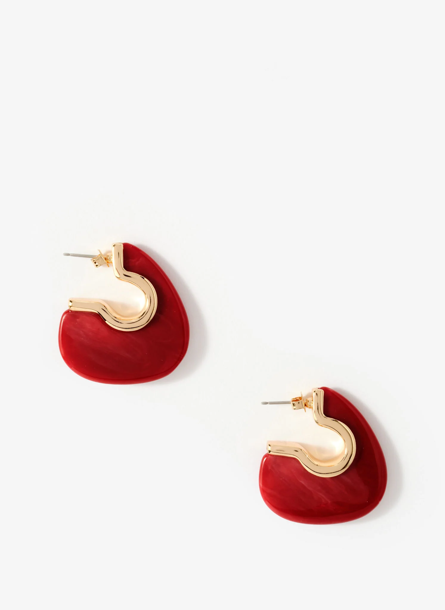 Red Resin Statement Earrings - Image 3