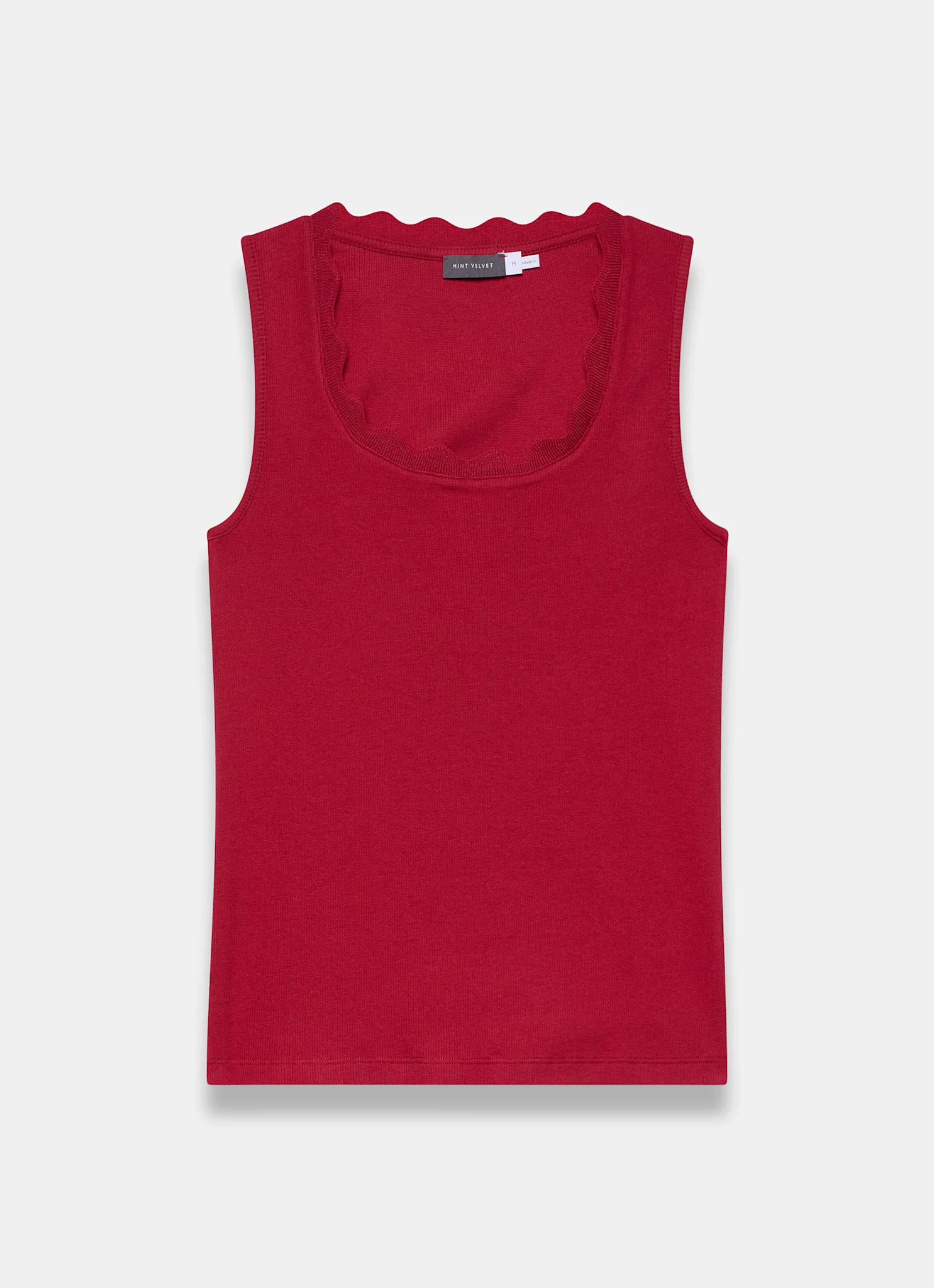 Red Scallop Trim Vest Top - Image 6
