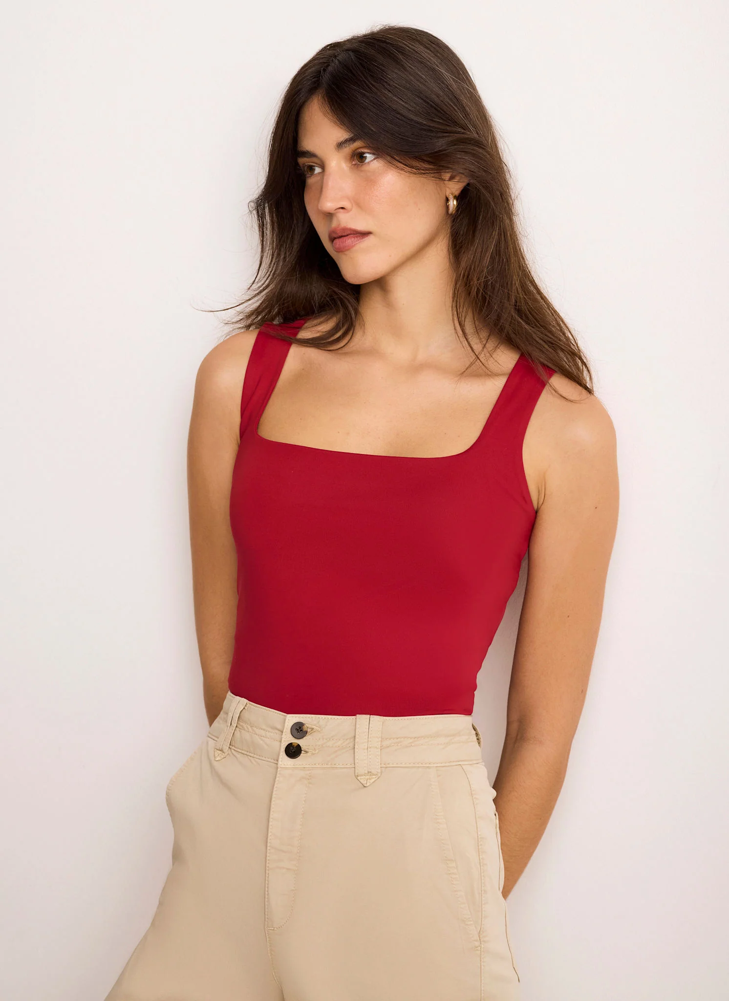 Red Scoop Neck Layering Vest - Image 6