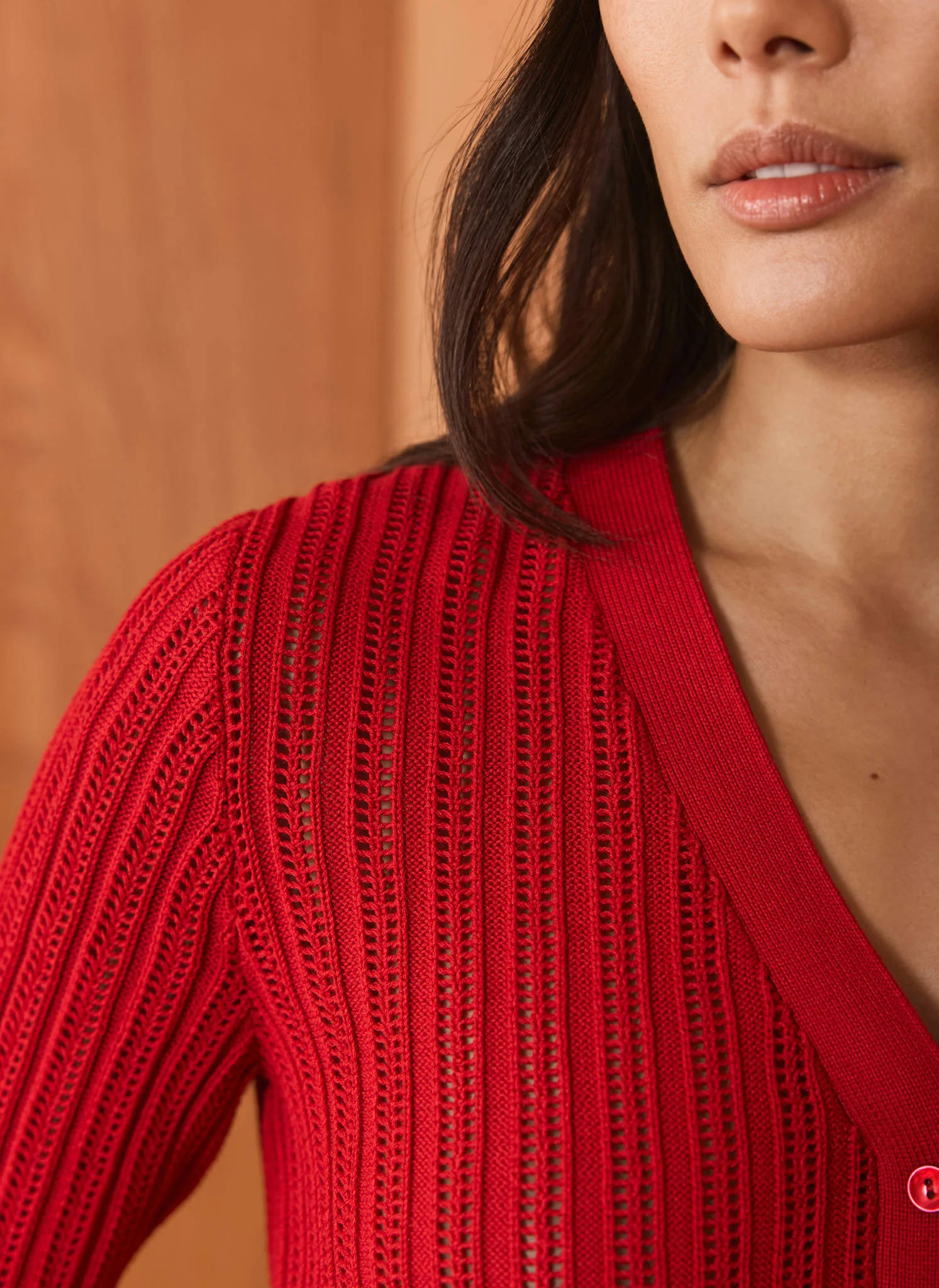 Red Open Knit Top - Image 5