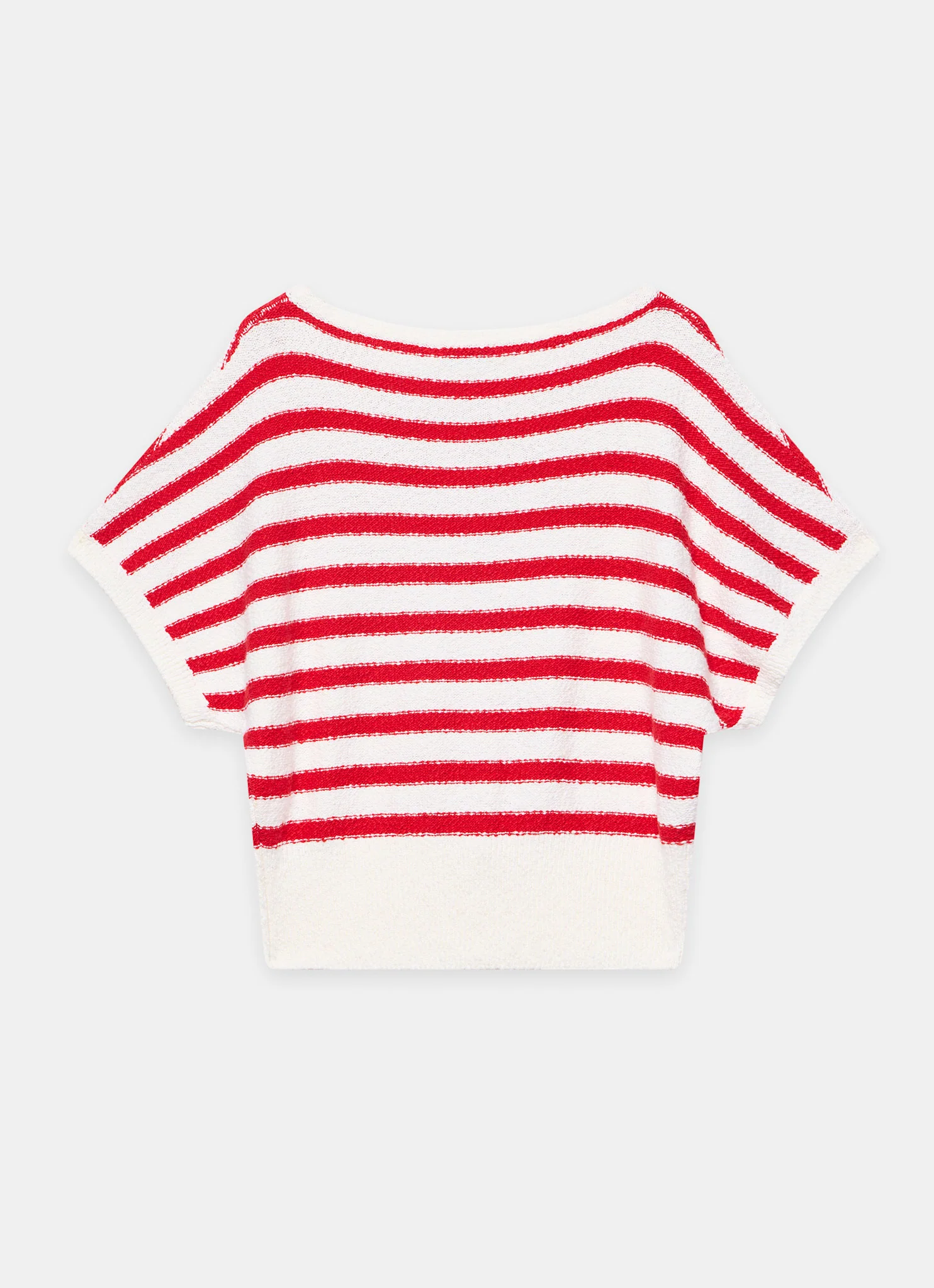 Red Striped Textured Knit Top - Image 7