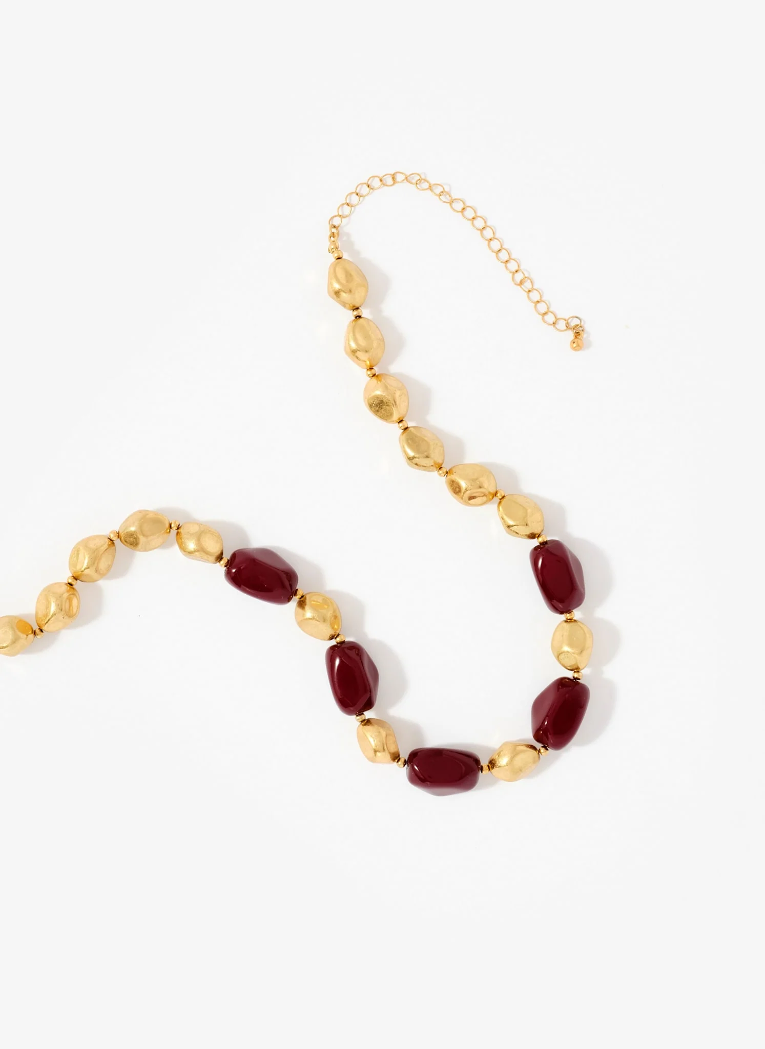 Gold Tone Resin Chunky Beaded Necklace - Image 3