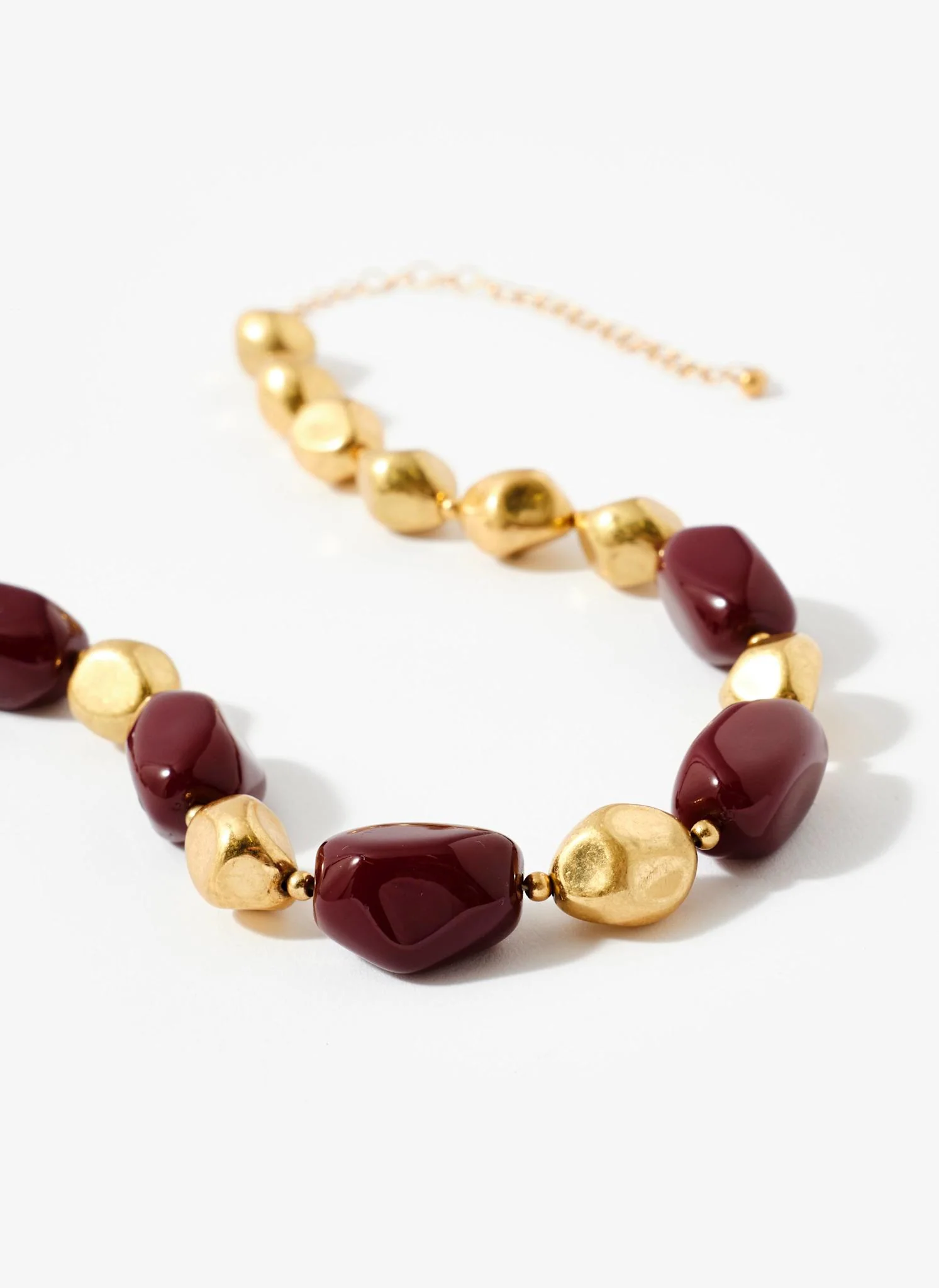 Gold Tone Resin Chunky Beaded Necklace - Image 4
