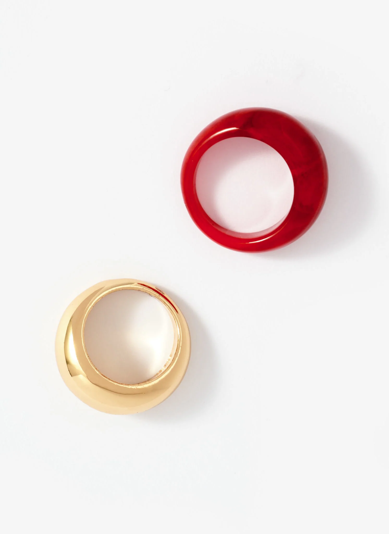 Resin & Gold Tone Ring Duo - Image 3