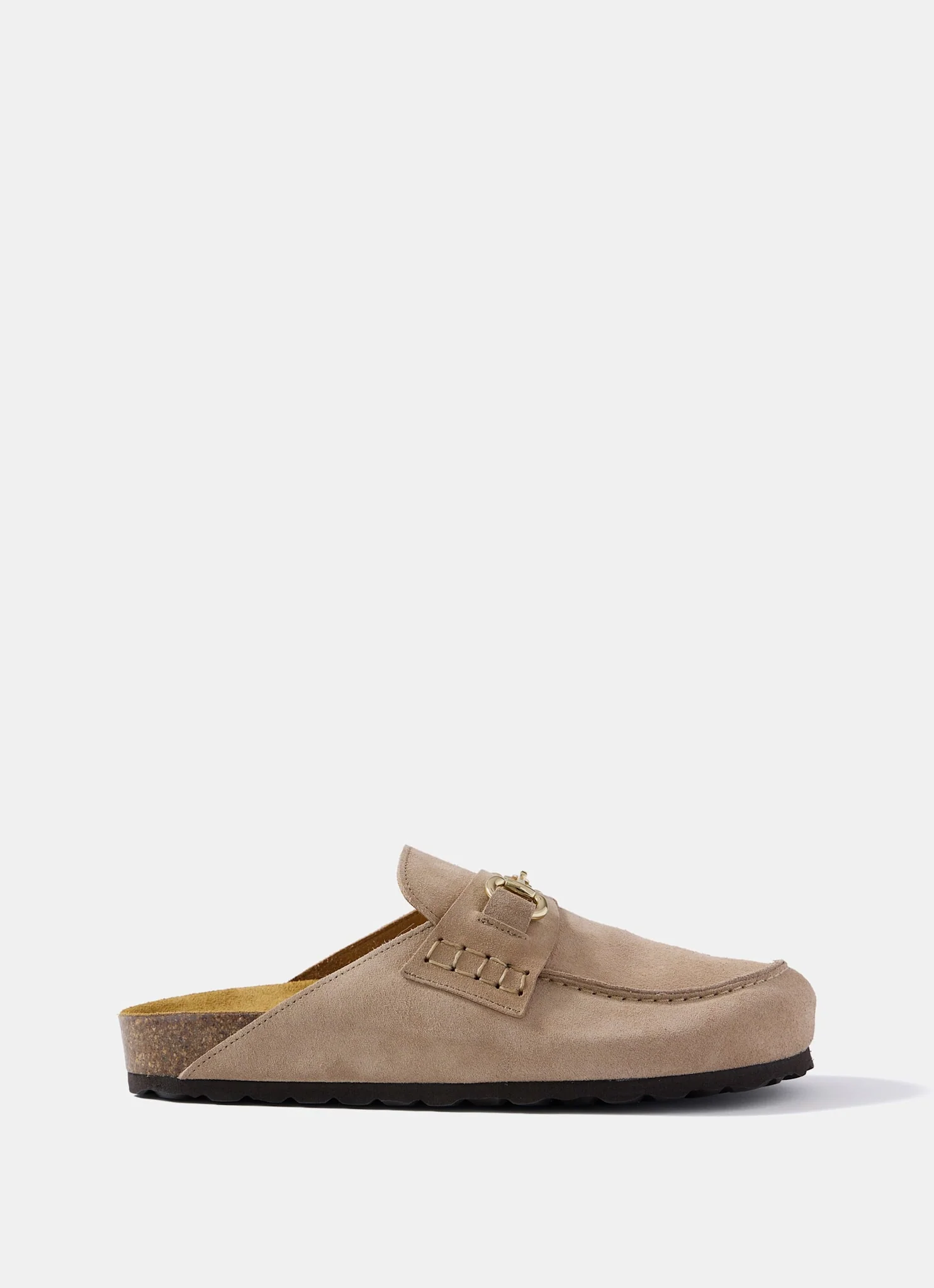 Roma Neutral Suede Backless Clogs - Image 2