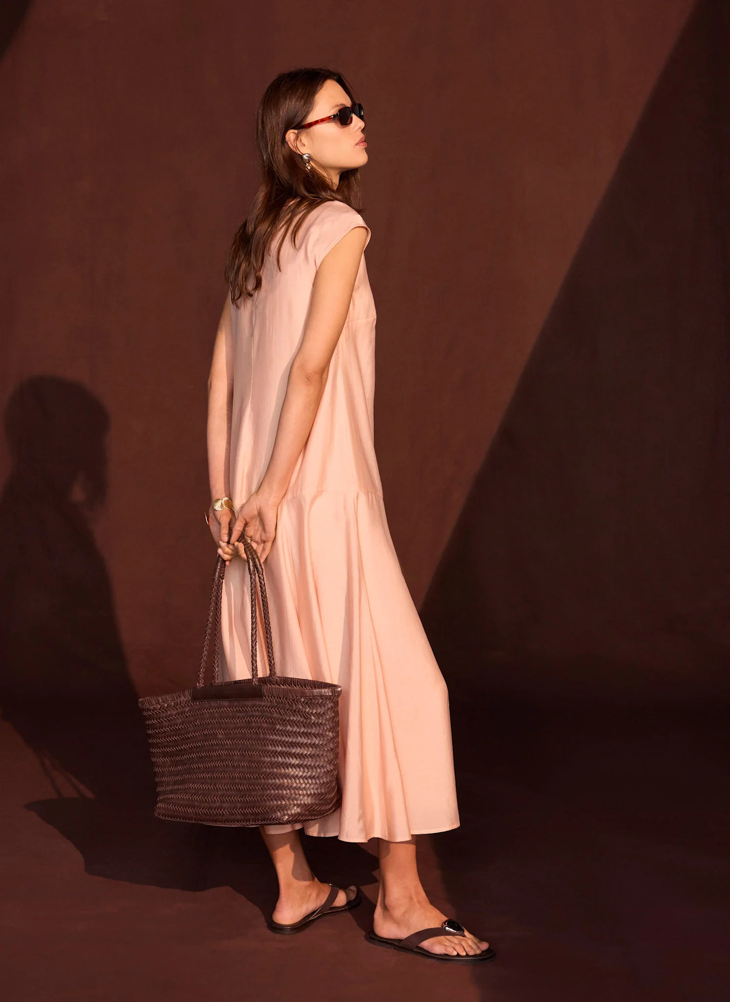 Pink Full Hem Midi Dress - Image 4