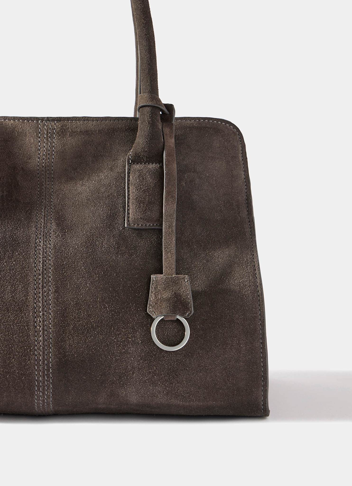 Rue Grey Suede Tote Bag - Image 3