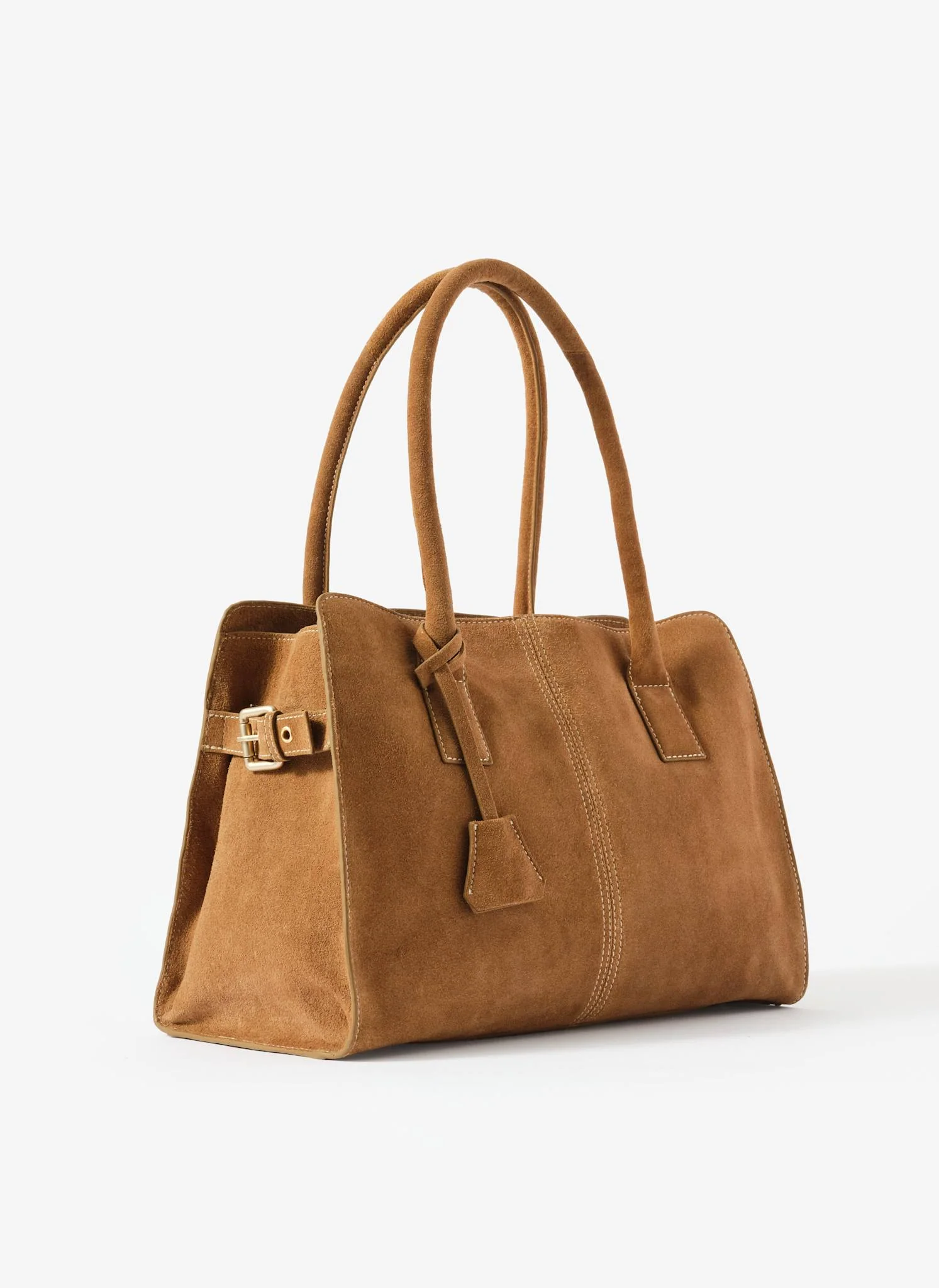 Rue Tan Suede Tote Bag - Image 4