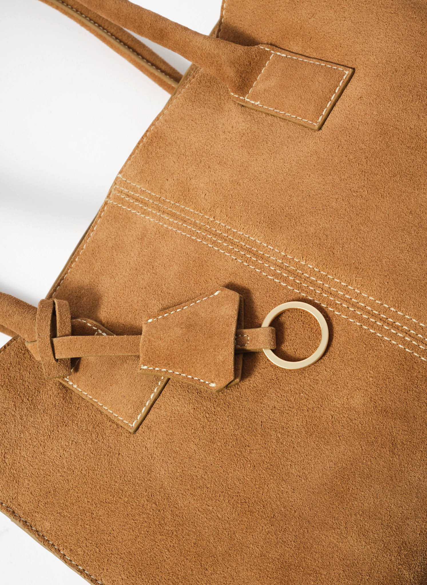 Rue Tan Suede Tote Bag - Image 5