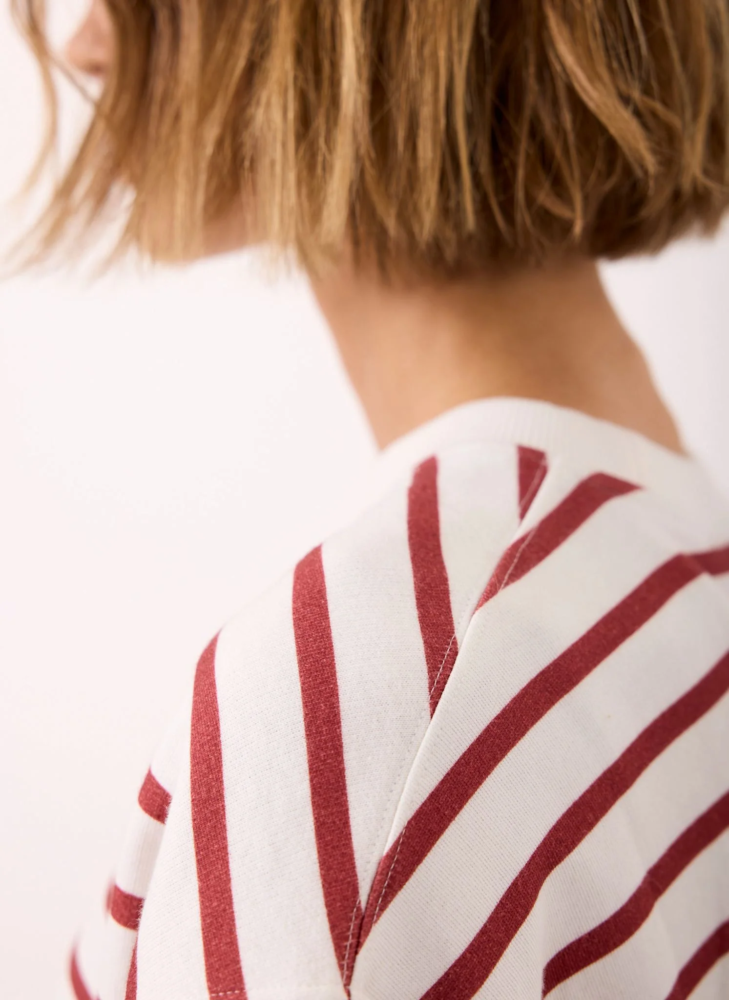 Cream Stripe Blouson Sweatshirt - Image 5