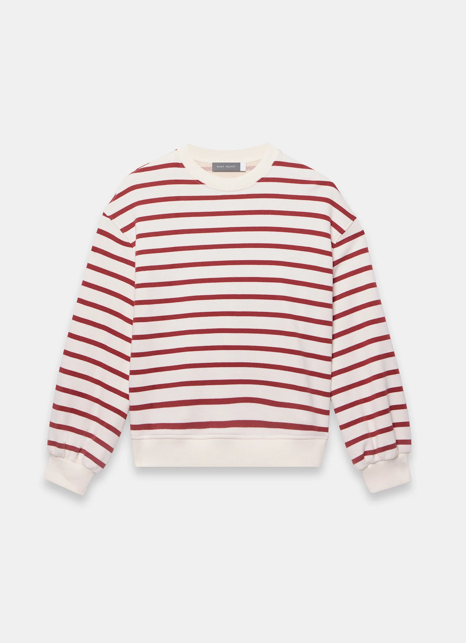 Cream Stripe Blouson Sweatshirt - Image 6