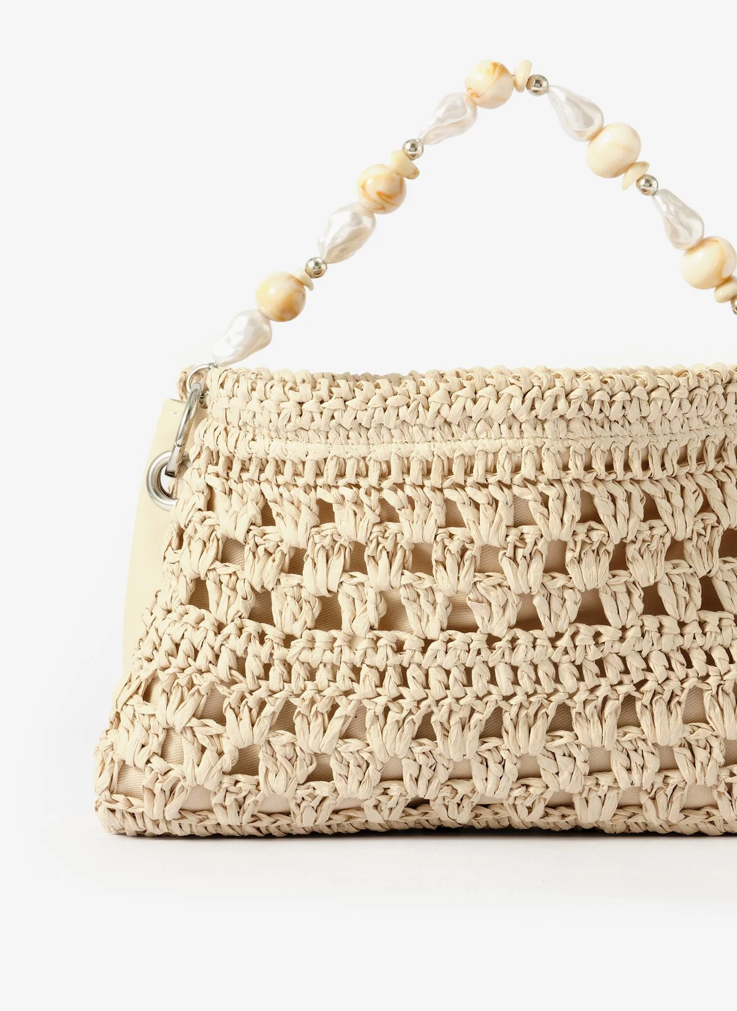 Sara Cream Woven Crossbody Bag - Image 5
