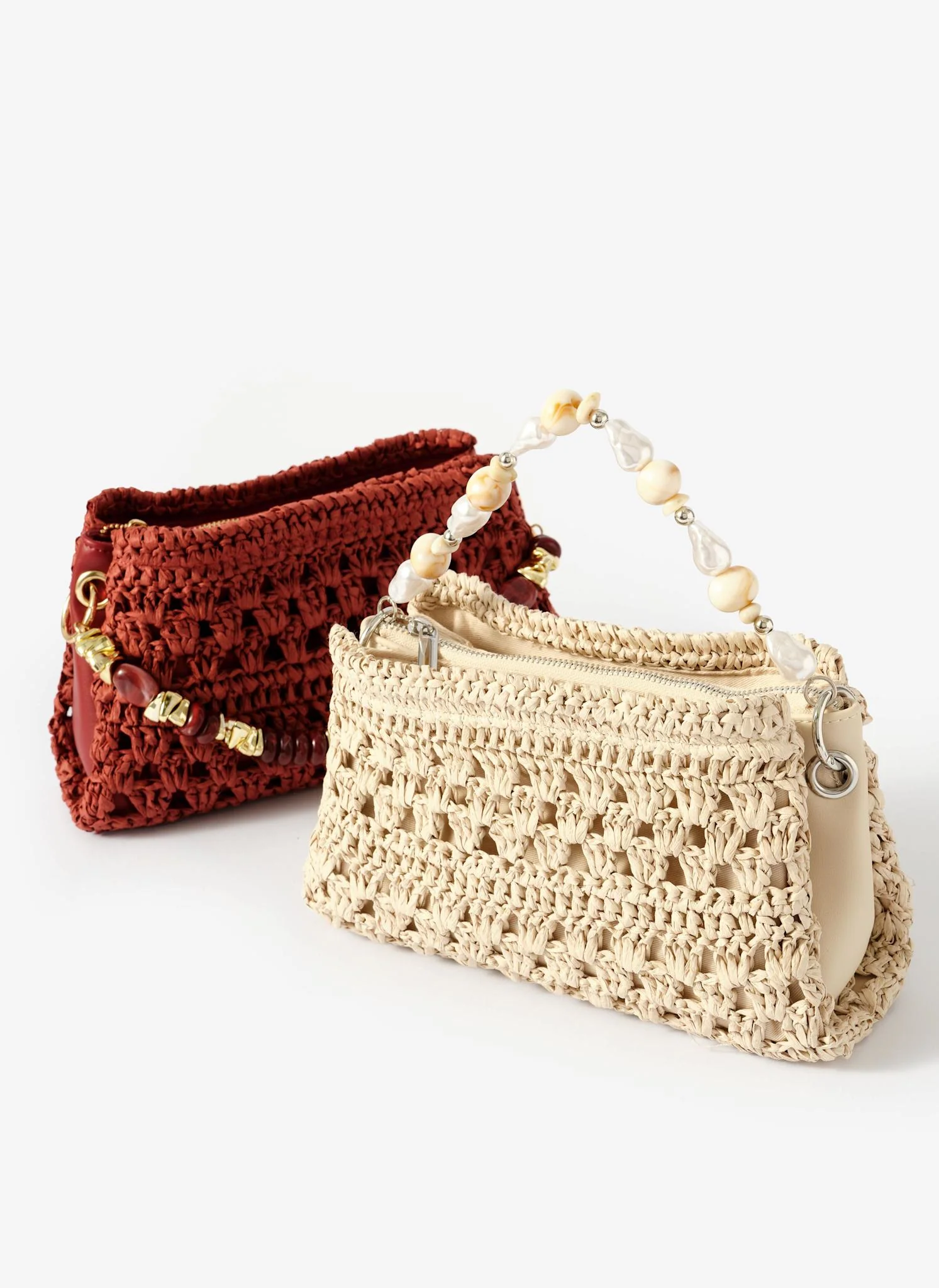 Sara Cream Woven Crossbody Bag - Image 6