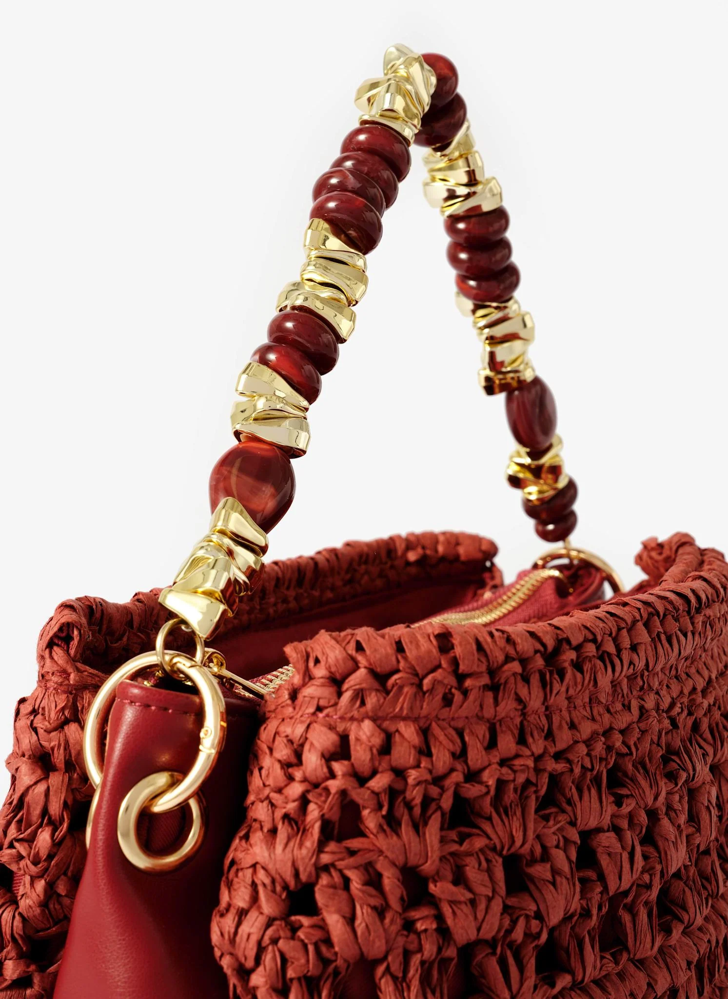 Sara Red Woven Crossbody Bag - Image 4