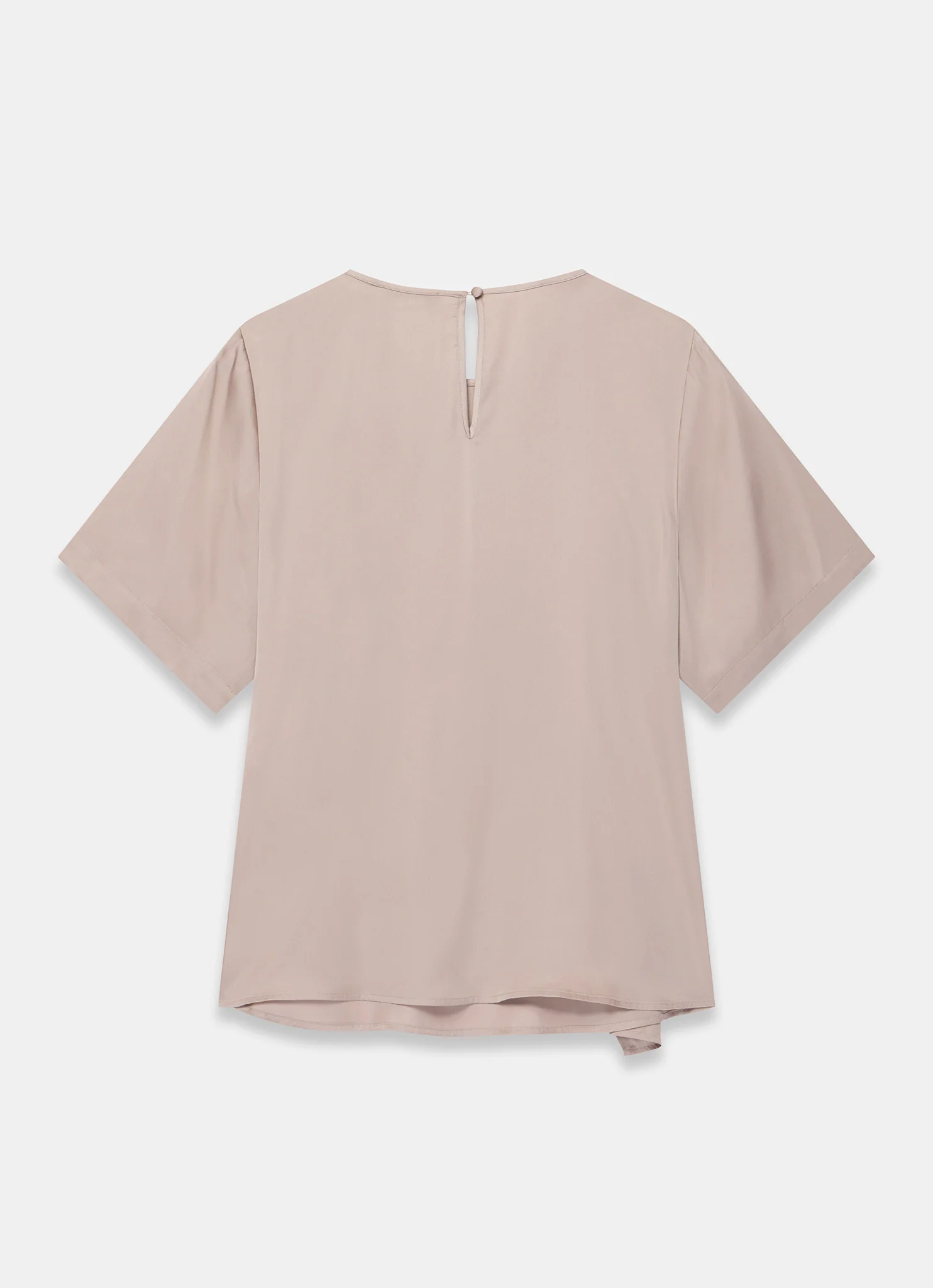 Neutral Satin Ruffle Front Top - Image 8