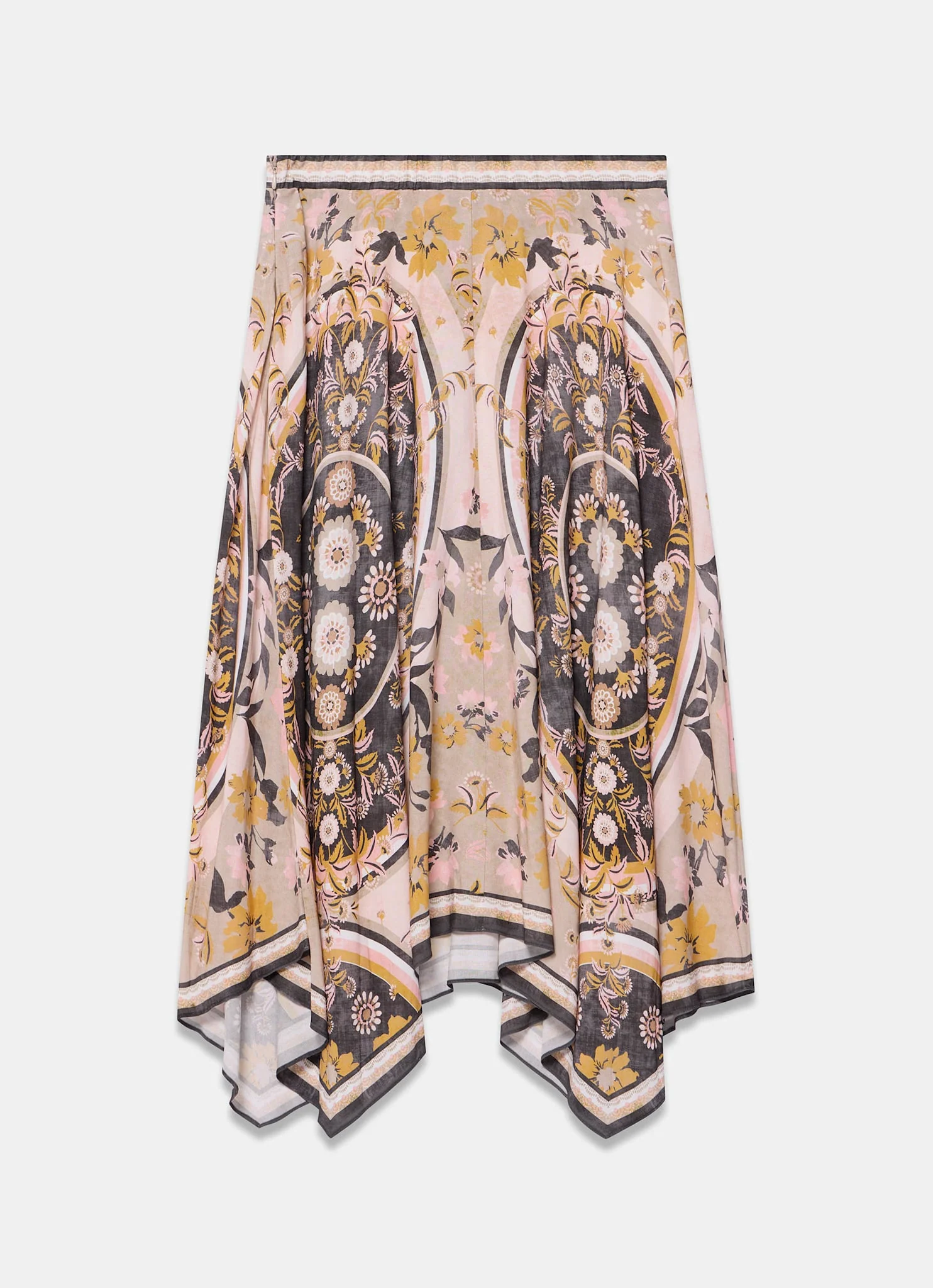 Neutral Floral Print Midi Skirt - Image 7