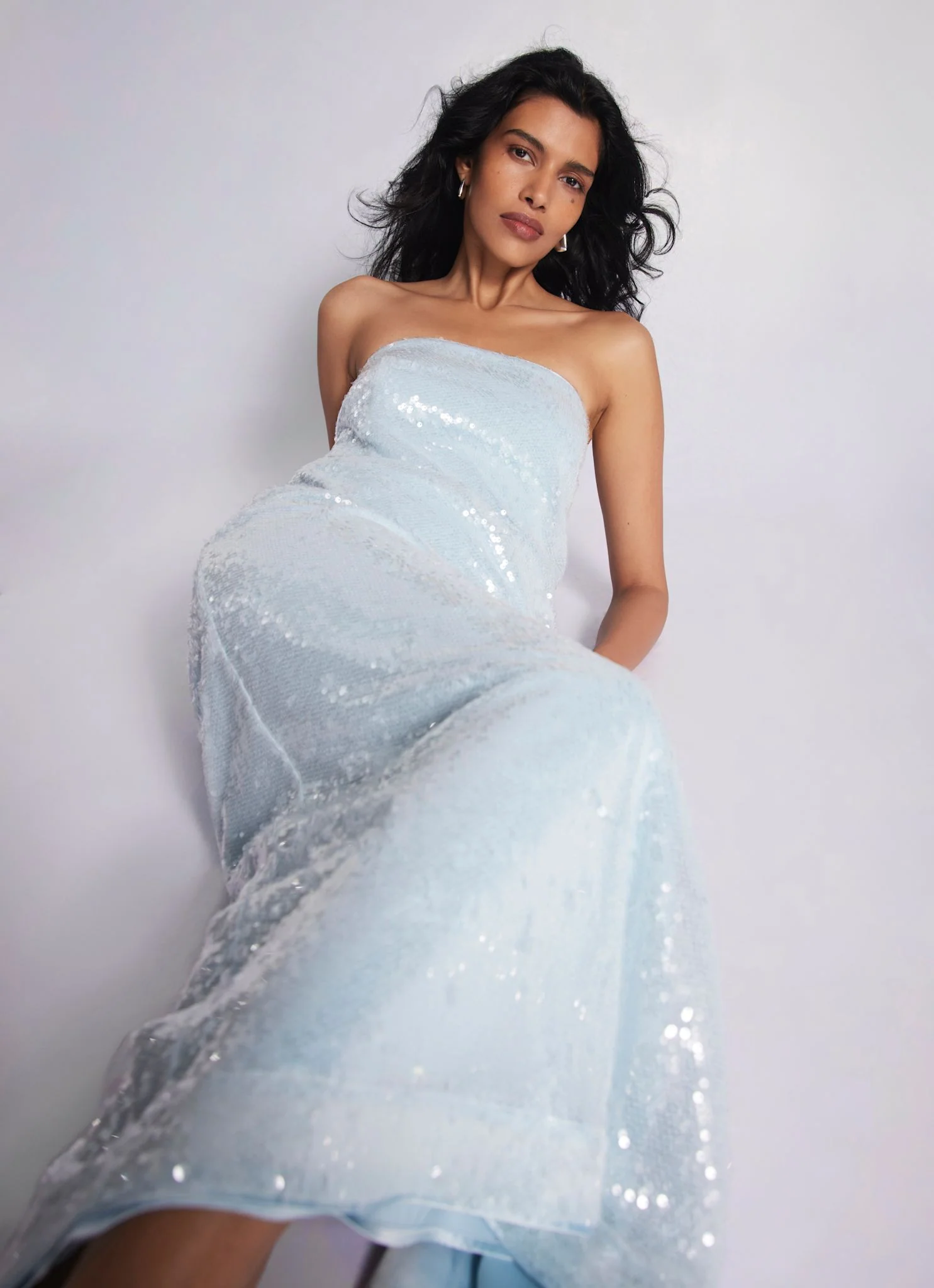 Blue Sequin Maxi Dress - Image 2