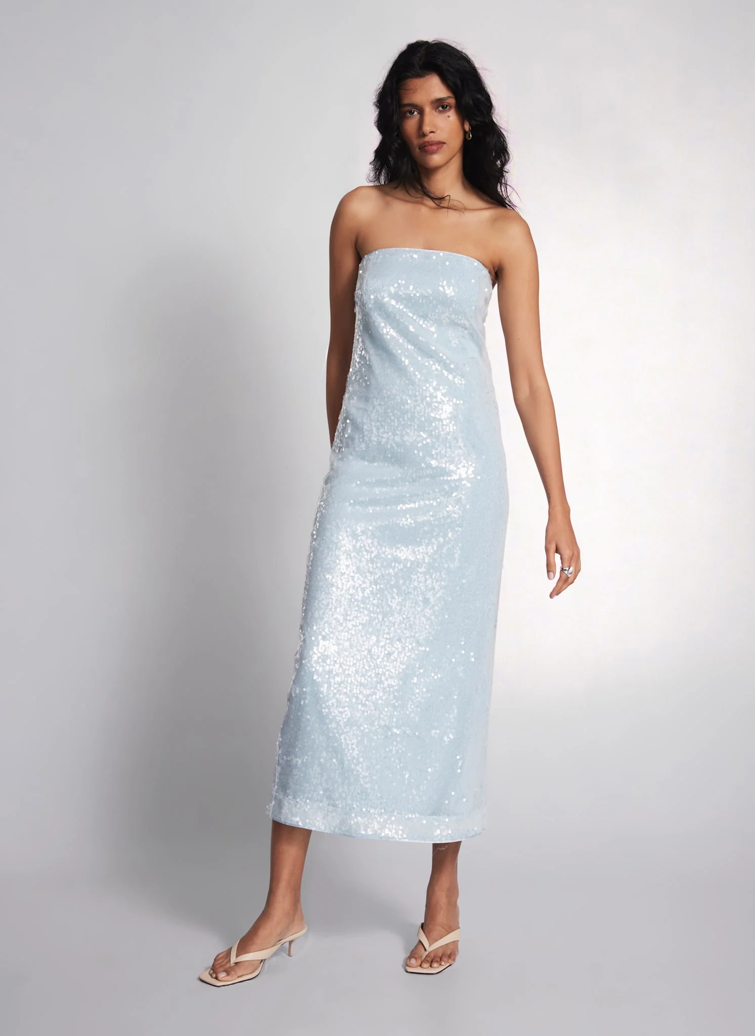 Blue Sequin Maxi Dress - Image 6