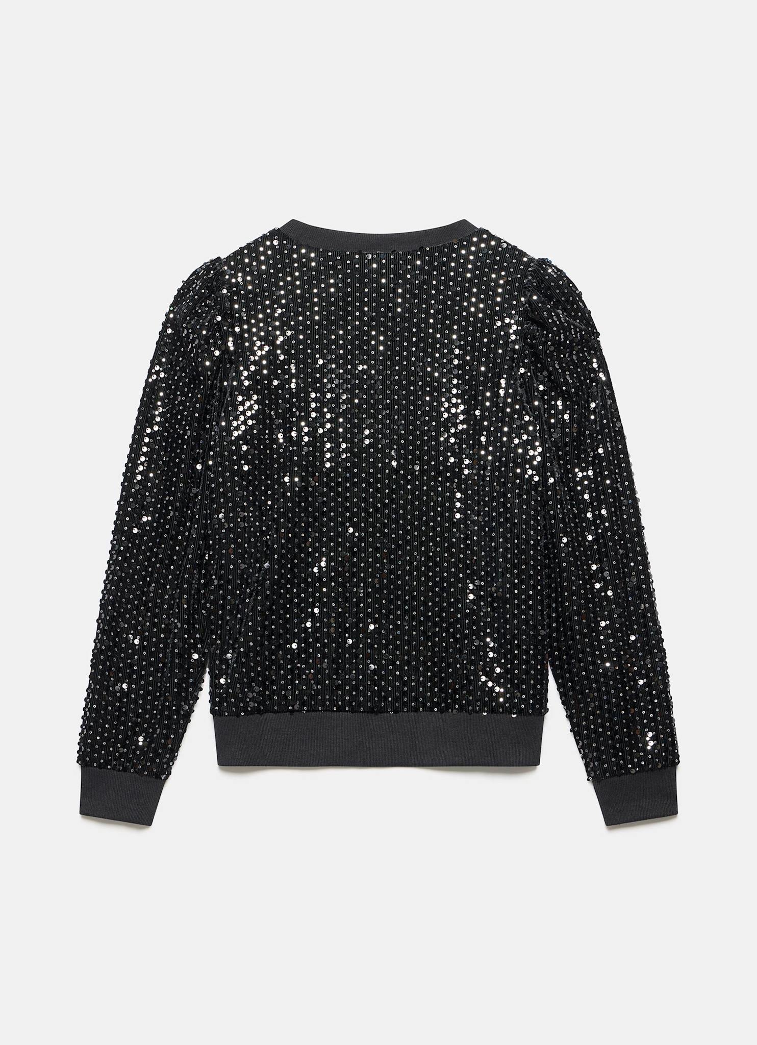 Black Velvet Embellished Sweatshirt - Image 7