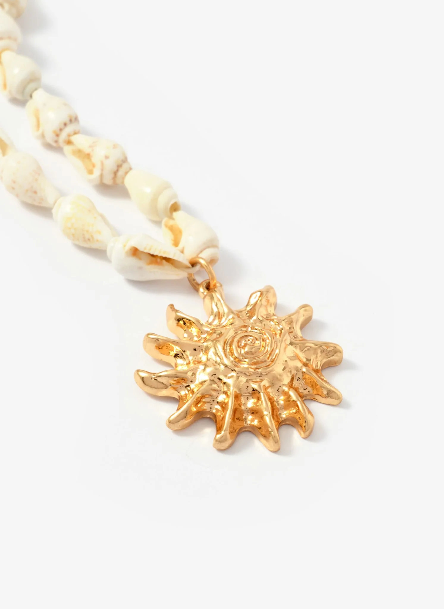 Shell Statement Sun Charm Necklace - Image 4