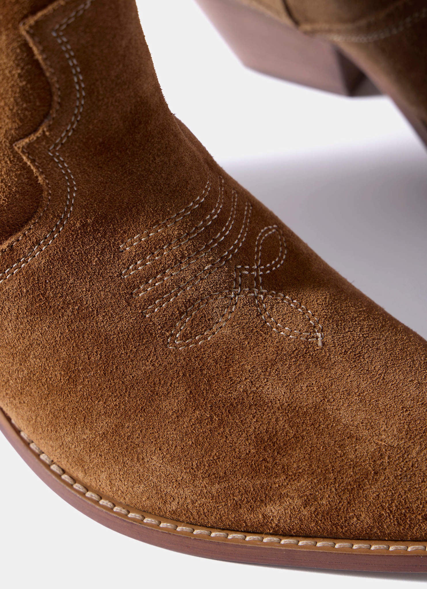 Sierra Tan Suede Cowboy Boots - Image 8
