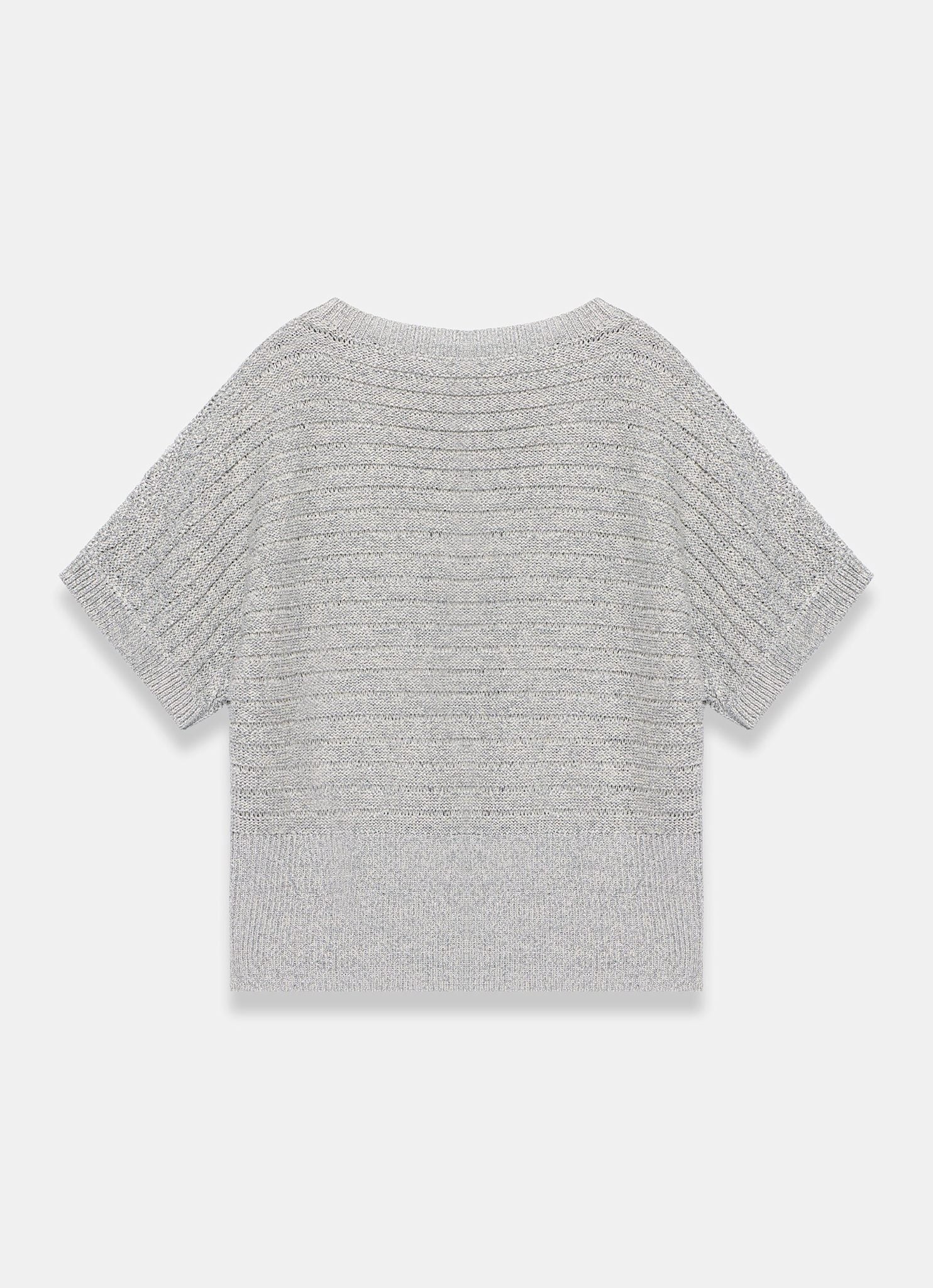 Silver Metallic Batwing Knit Top - Image 8