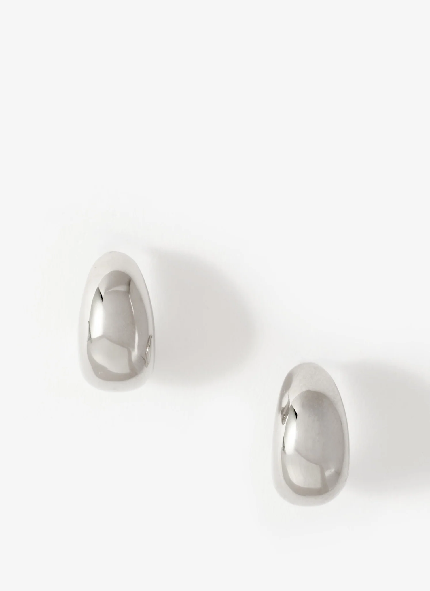 Silver Tone Mini Curve Earrings