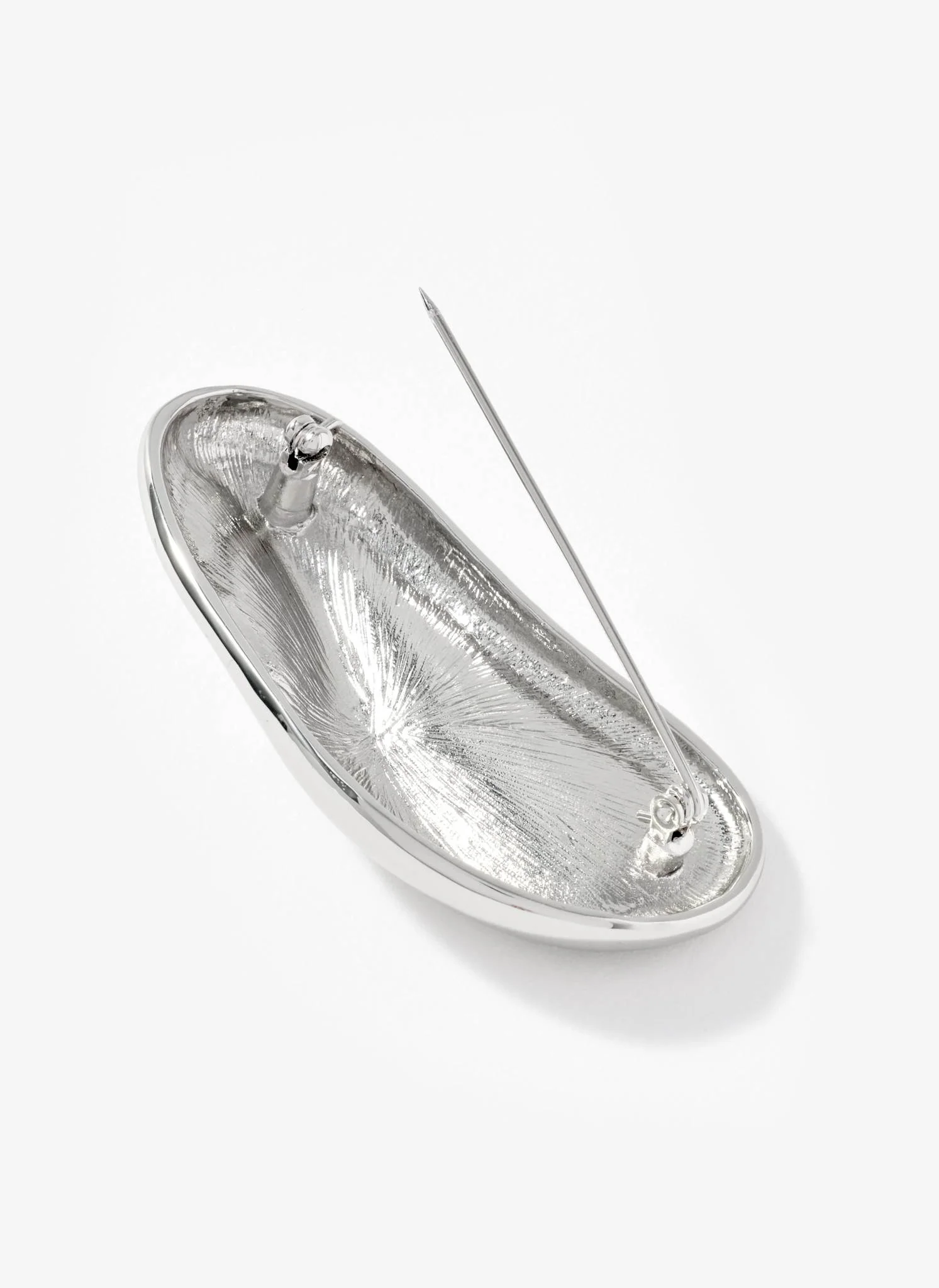 Silver Tone Minimal Brooch - Image 2