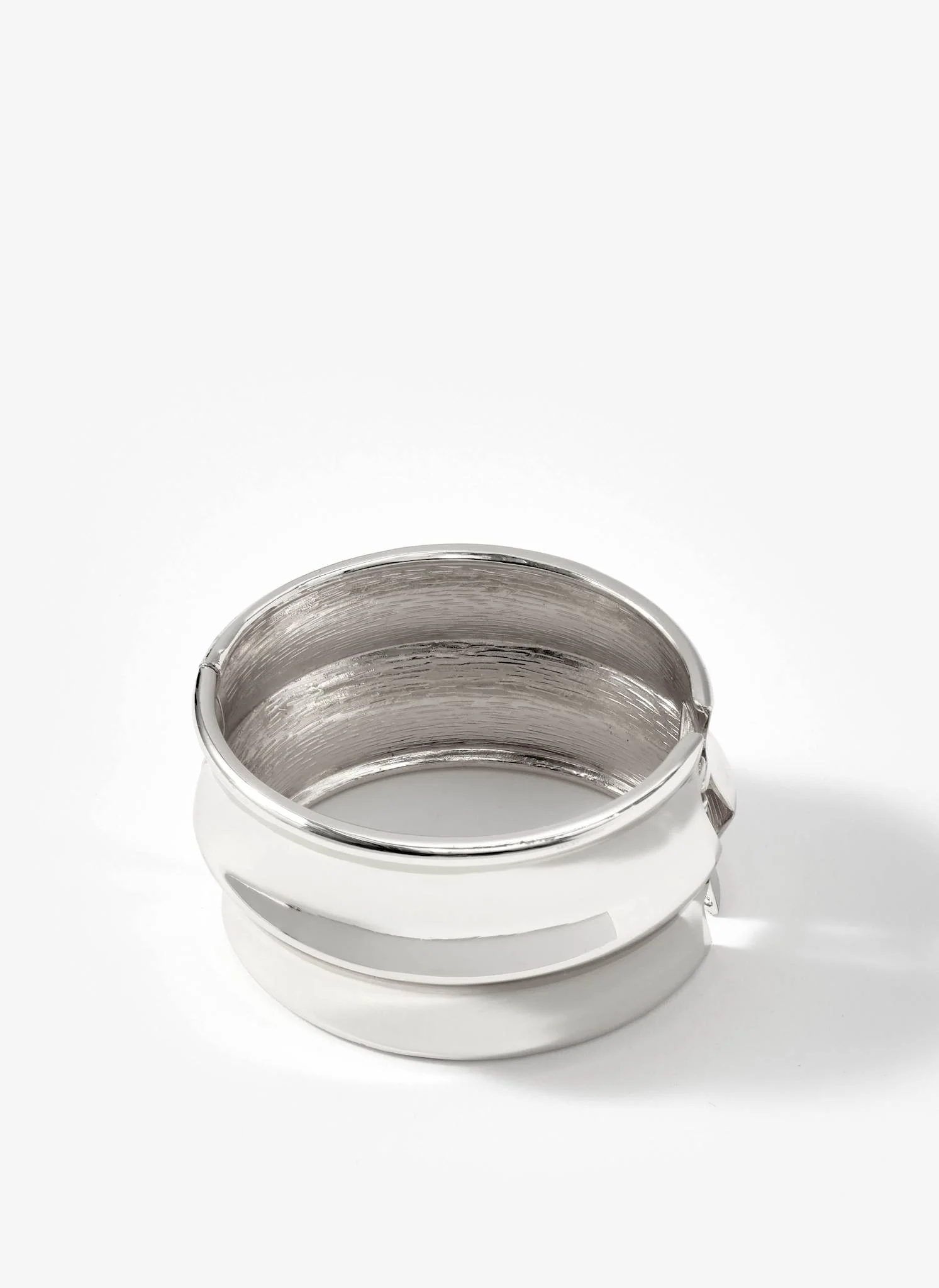 Silver Tone Statement Cuff Bracelet - Image 3