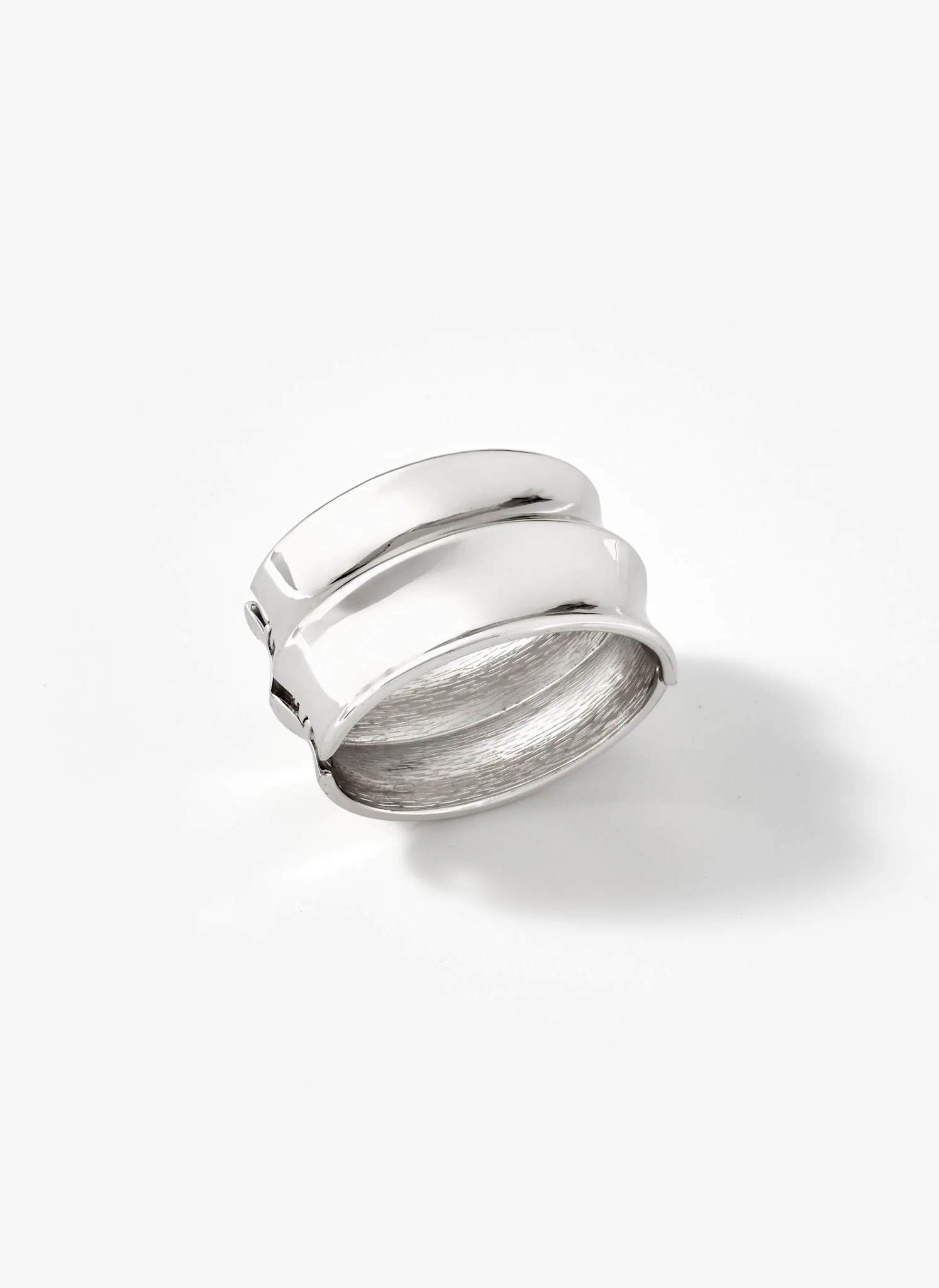 Silver Tone Statement Cuff Bracelet - Image 5