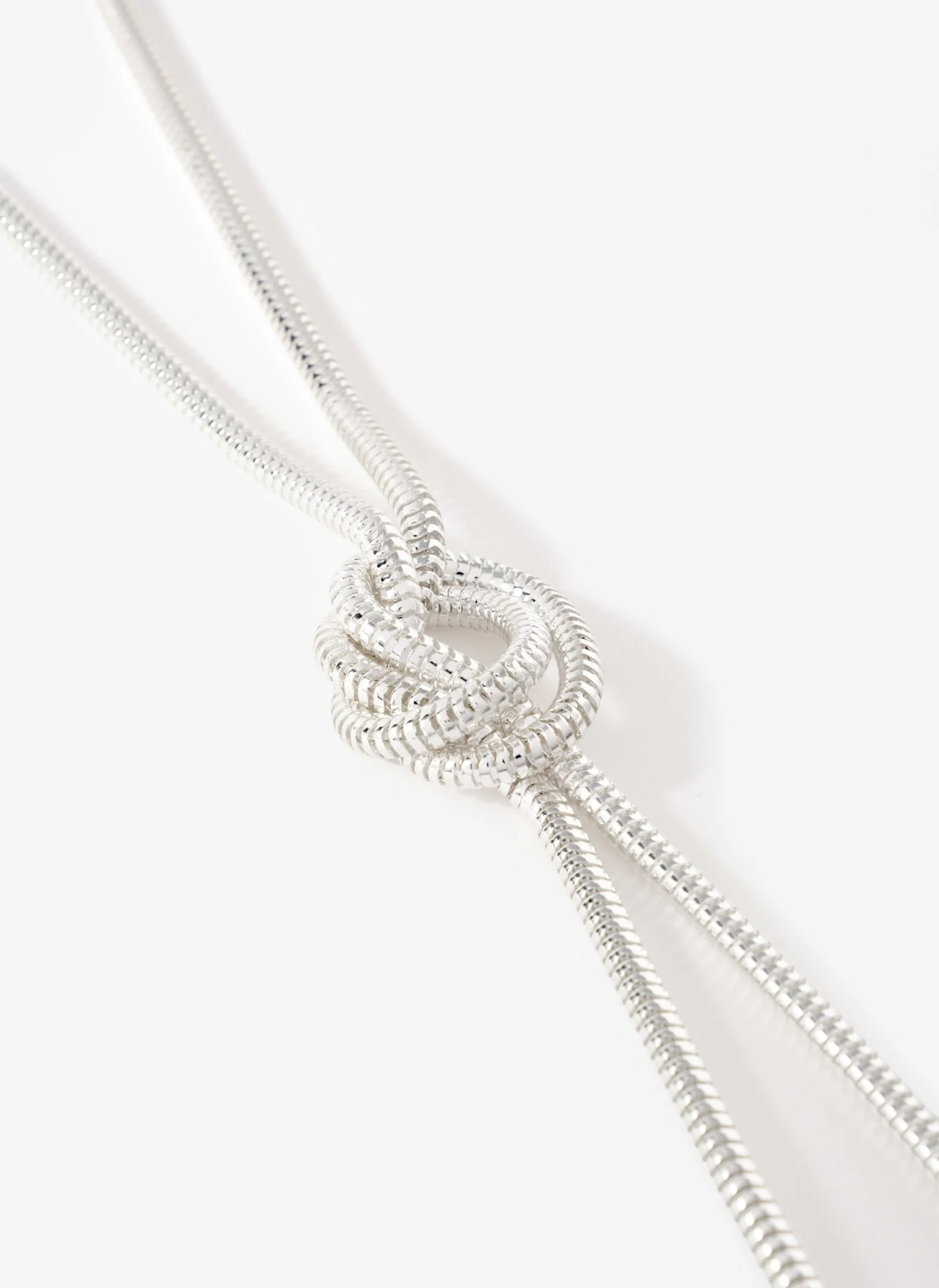 Silver Tone Double Tassel Necklace - Image 3