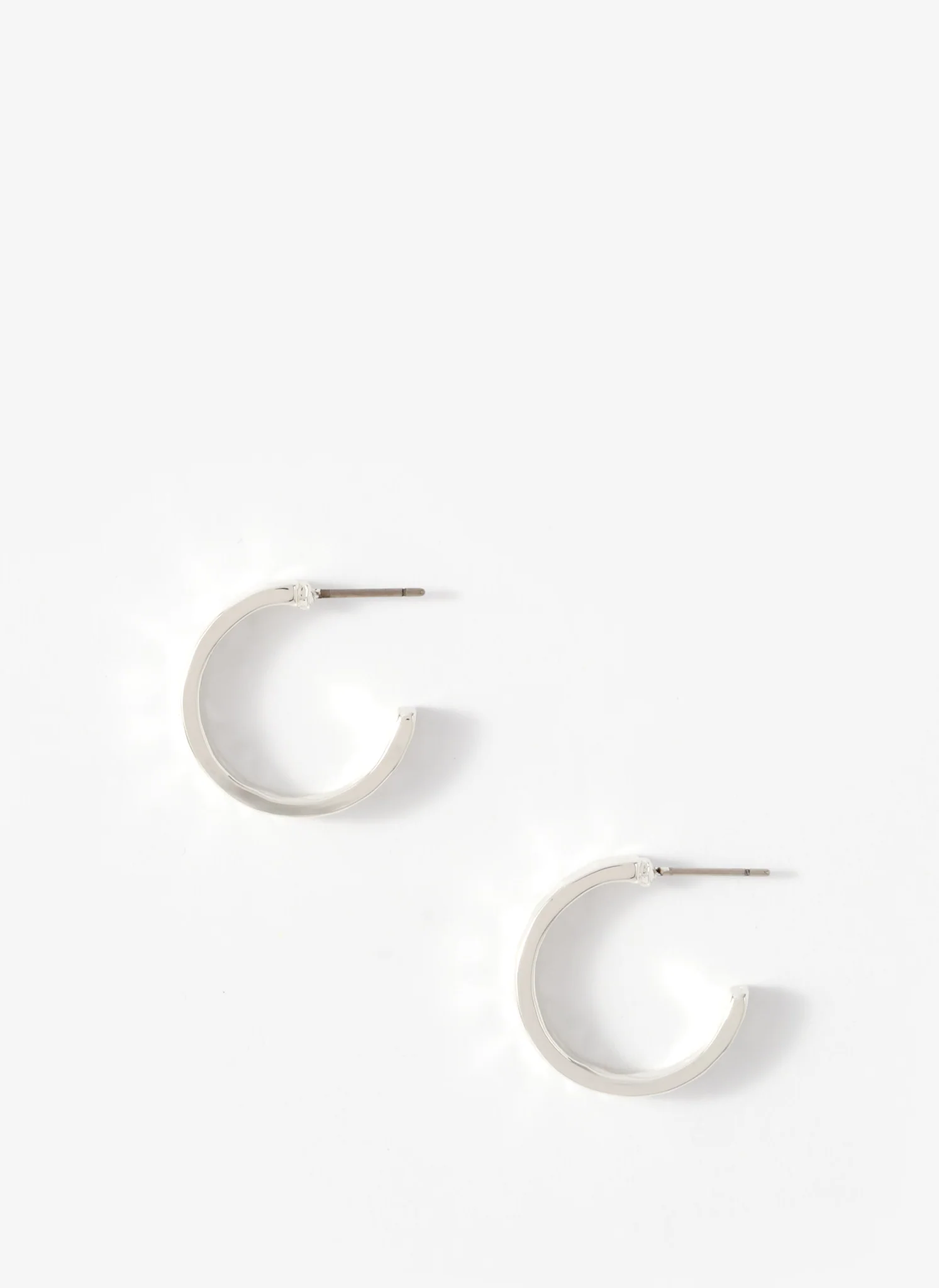 Silver Tone Textured Hoops - Image 4