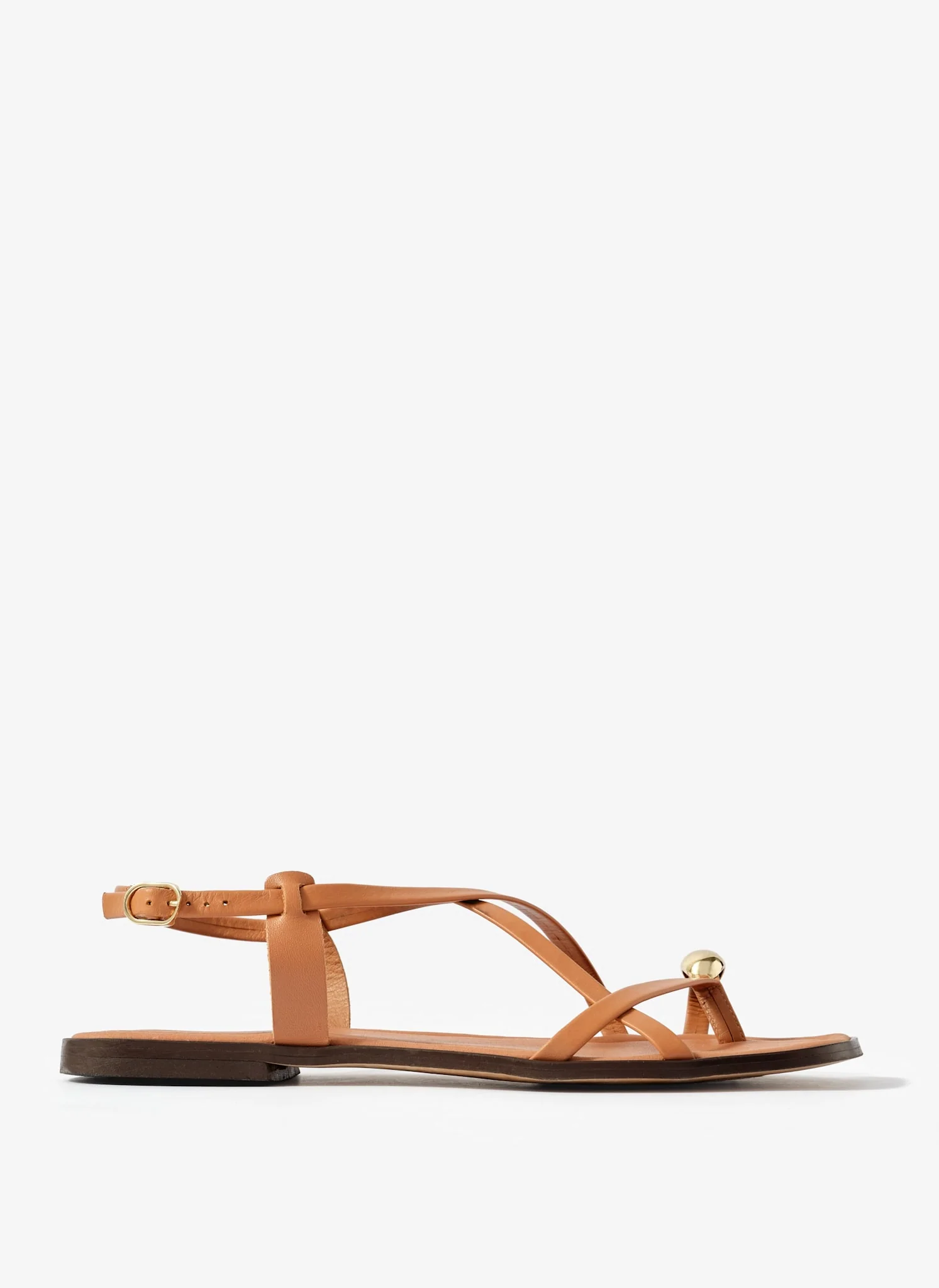 Sofia Tan Leather Strappy Sandals - Image 4