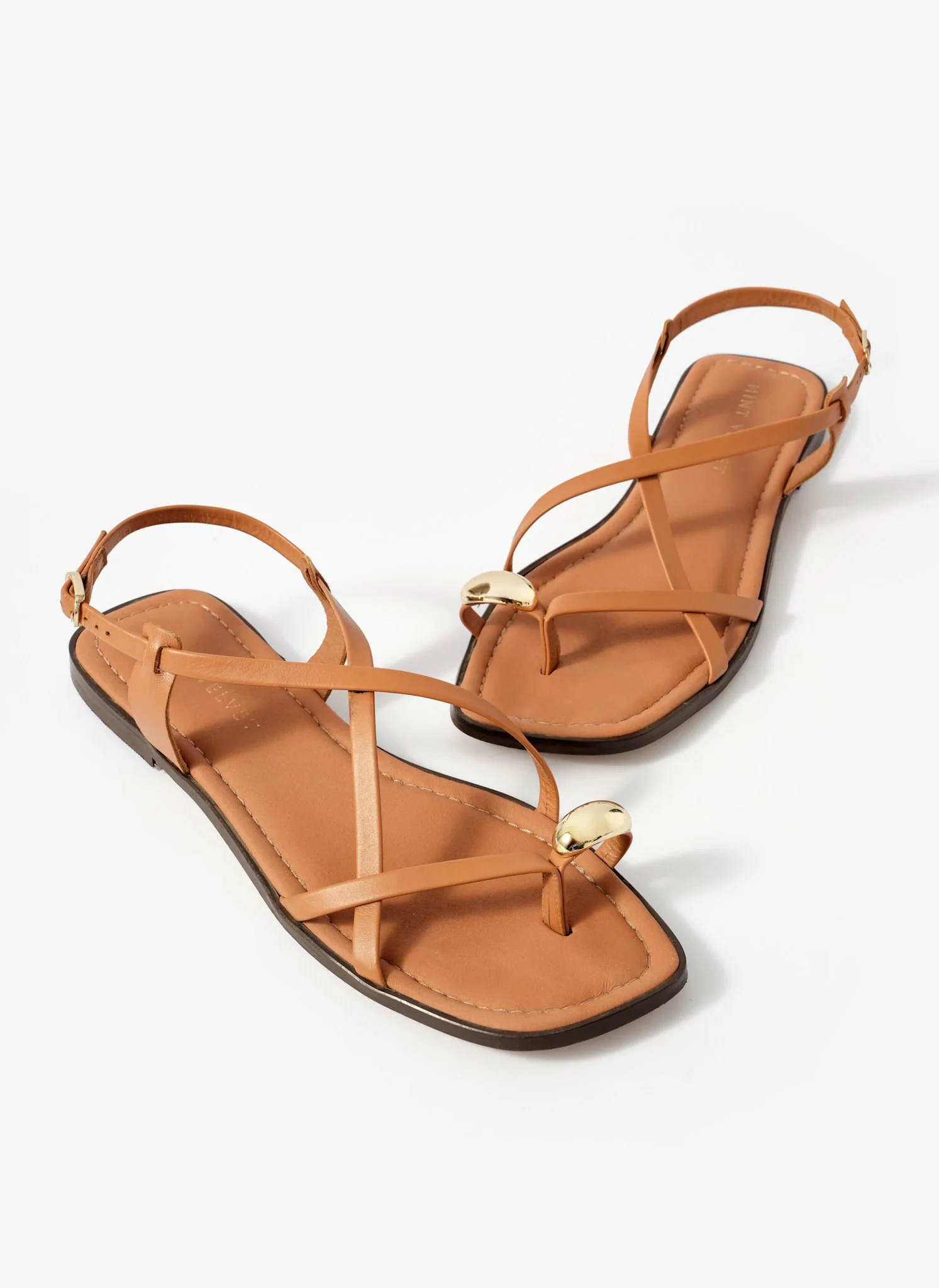 Sofia Tan Leather Strappy Sandals - Image 5